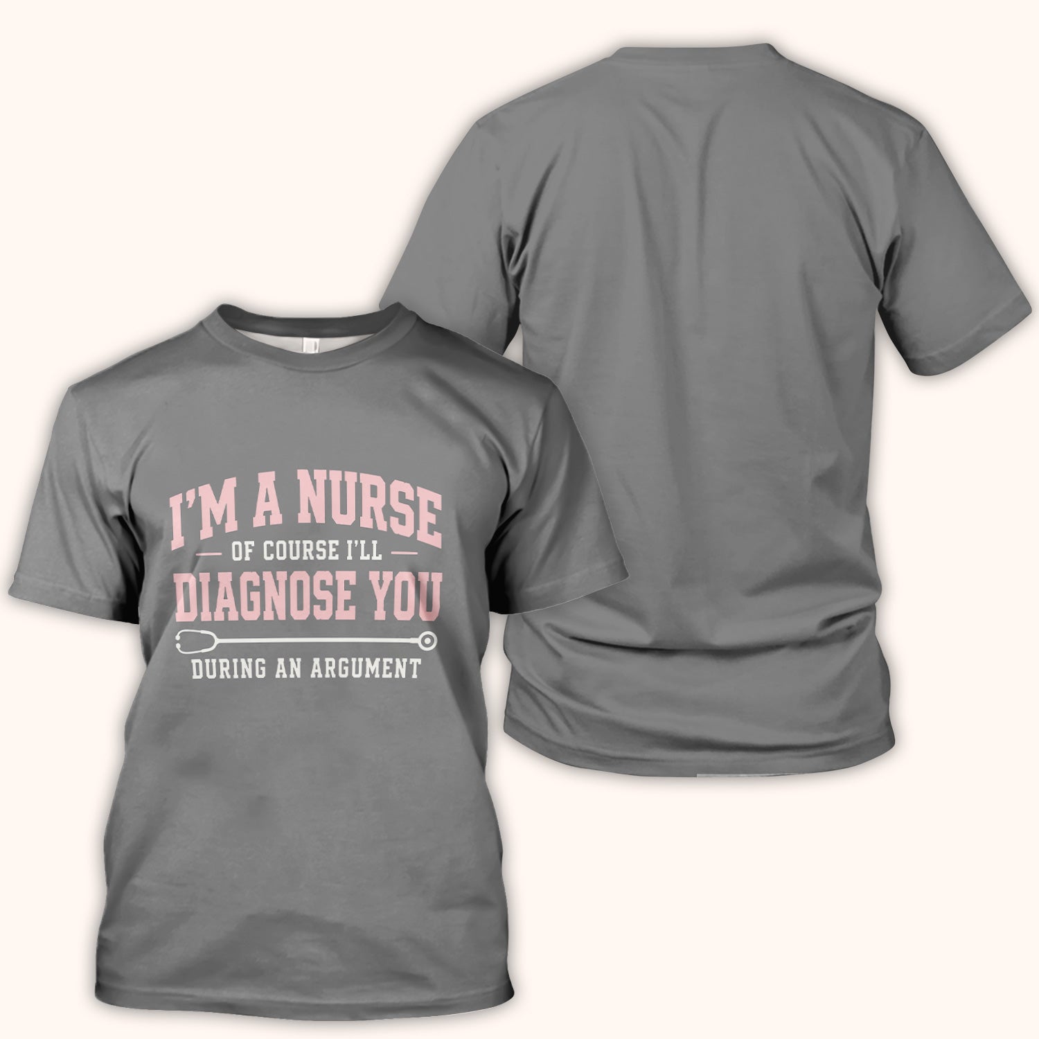 Funny Nurse Diagnose You During An Argument T-Shirt, Colorful Text RN Tee Gift for Nurse Week Retirement RN CNA LPN