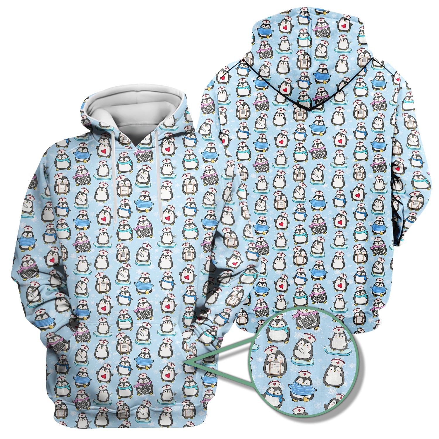 Personalized Funny Christmas Nurse Shirt - Cute Penguin with Syringe Graphic Tee - Gift for RN LPN CNA
