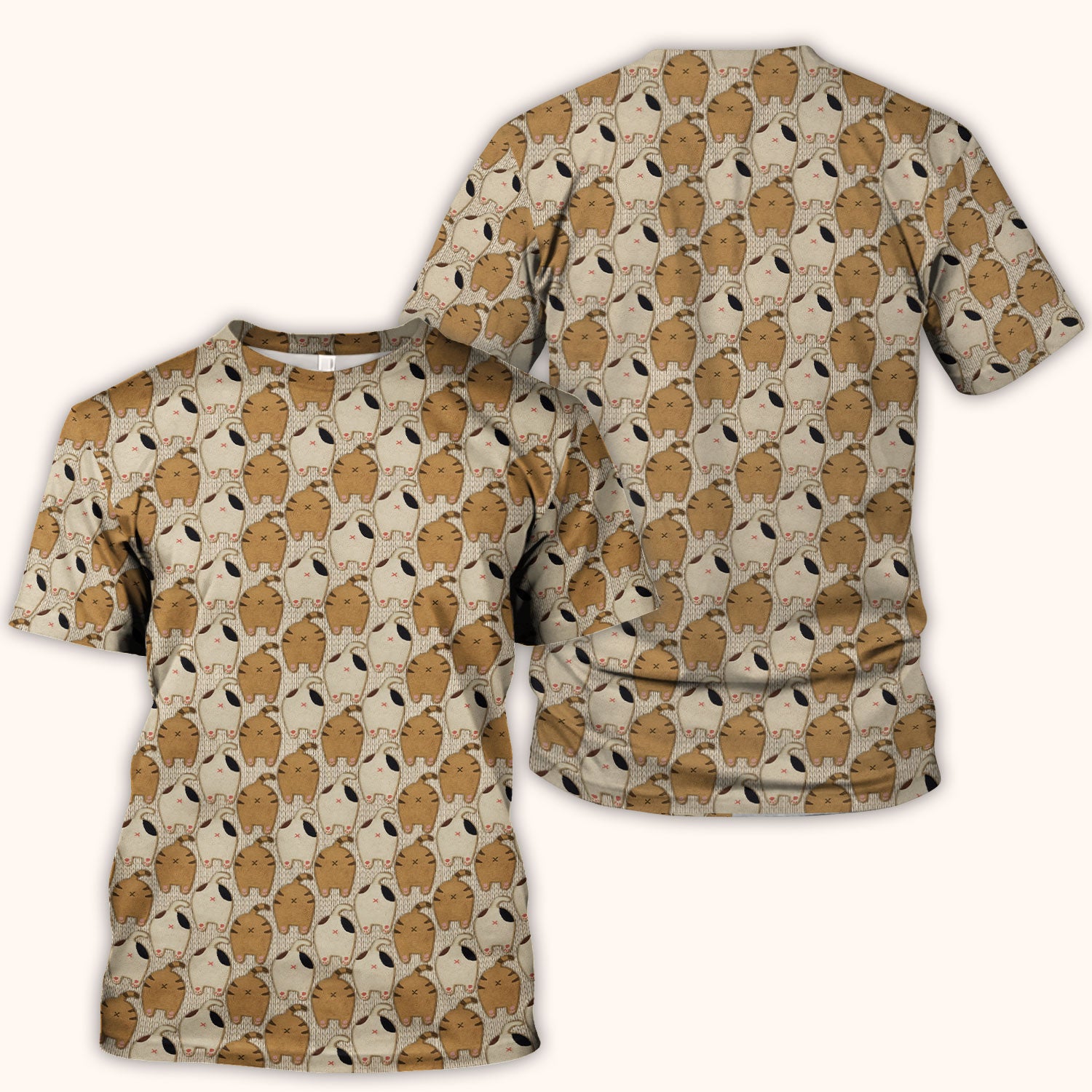 Cute Cat Nurse Scrub Top, Cozy Minimal Animal Pattern Medical Shirt, Breathable Fabrics Nursing Uniform