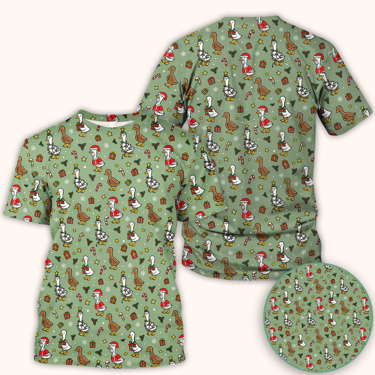 Christmas Geese In Festive Costumes Scrub Top, Comfortable Scrubs for Nurses