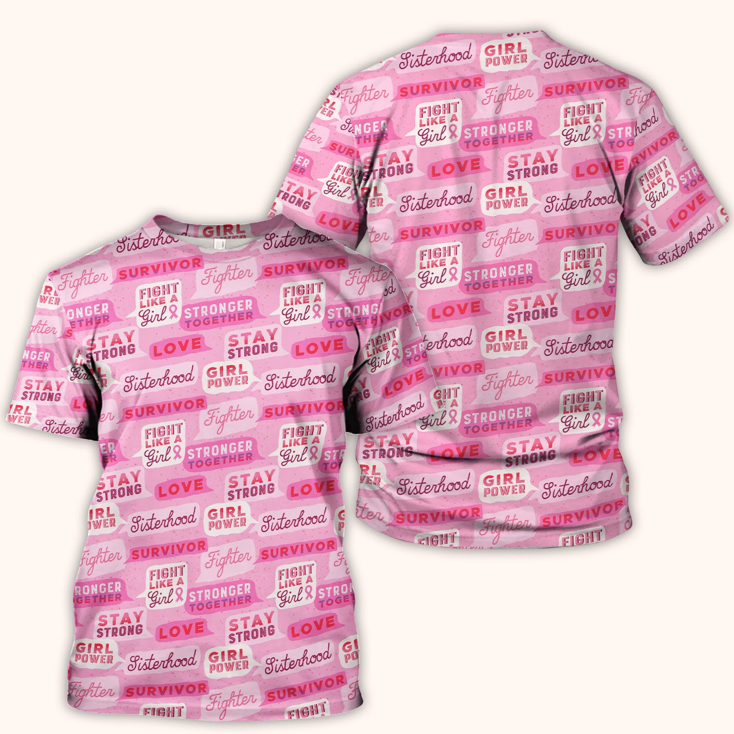 Pink Ribbon Quotes Scrub Top, Comfortable Scrubs for Nurses