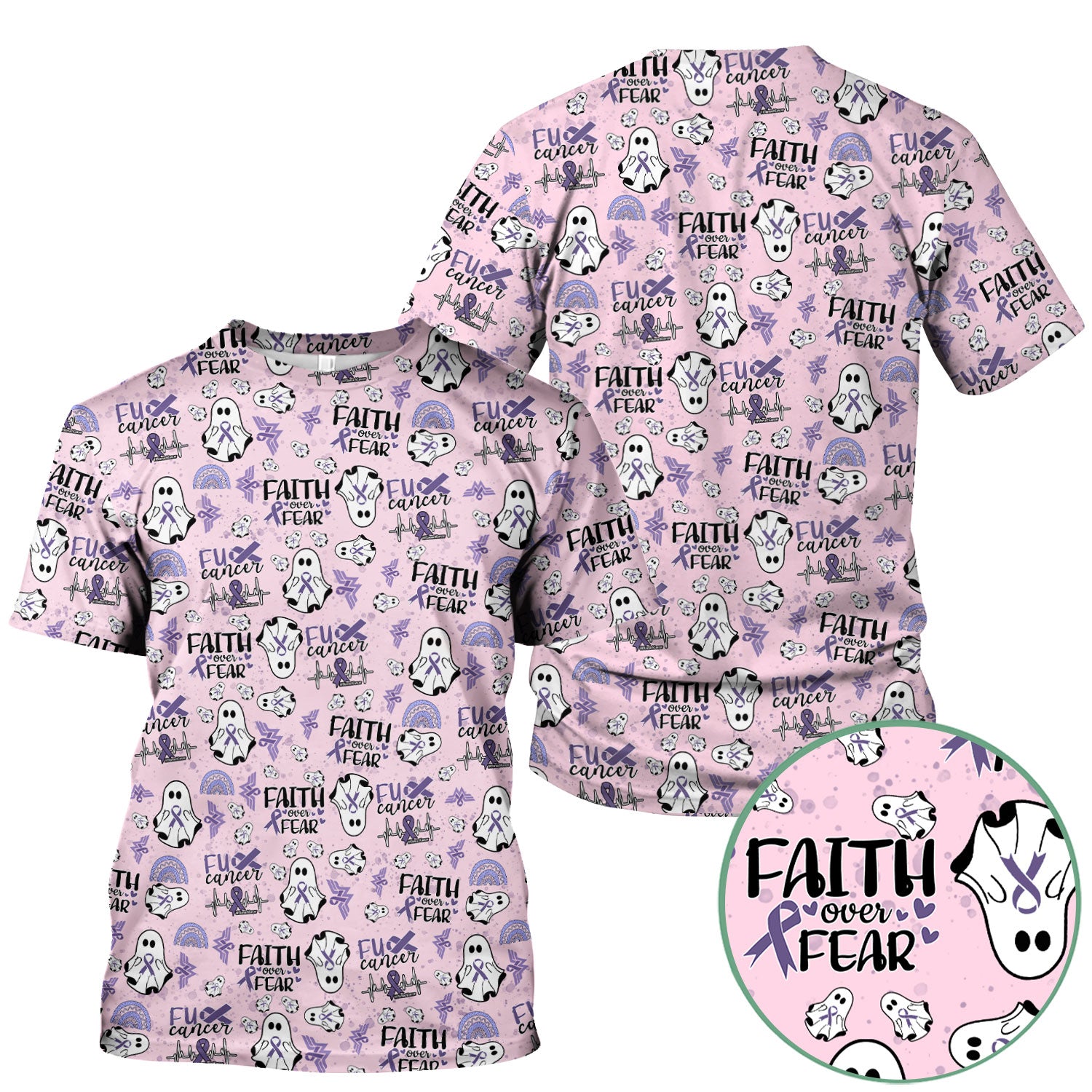 Stomach Cancer Awareness Scrub Top - Periwinkle Blue Ribbon Survivor Shirt - November Warrior Medical Uniform Gift for Women