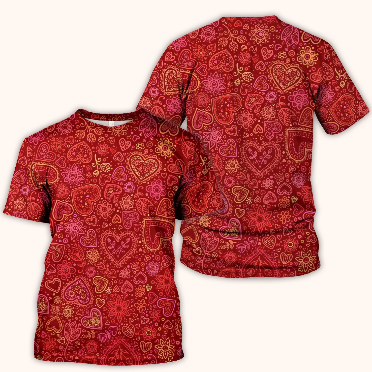 Valentine Heart Nurse Scrub Top, Cute Nursing Pattern Shirt, Breathable Fabrics Nursing Uniform