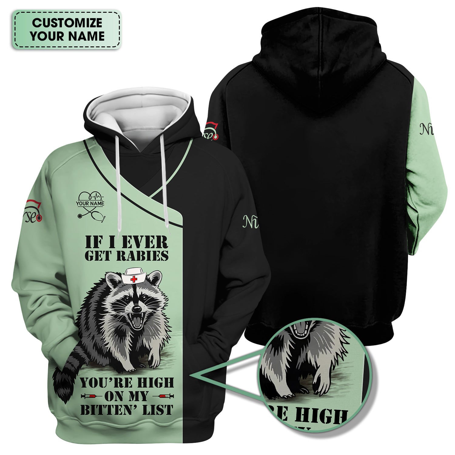 Custom Funny Nurse Scrub Top - You're High On My Bitten List - Multiple Color Options Gift for RN LPN CNA