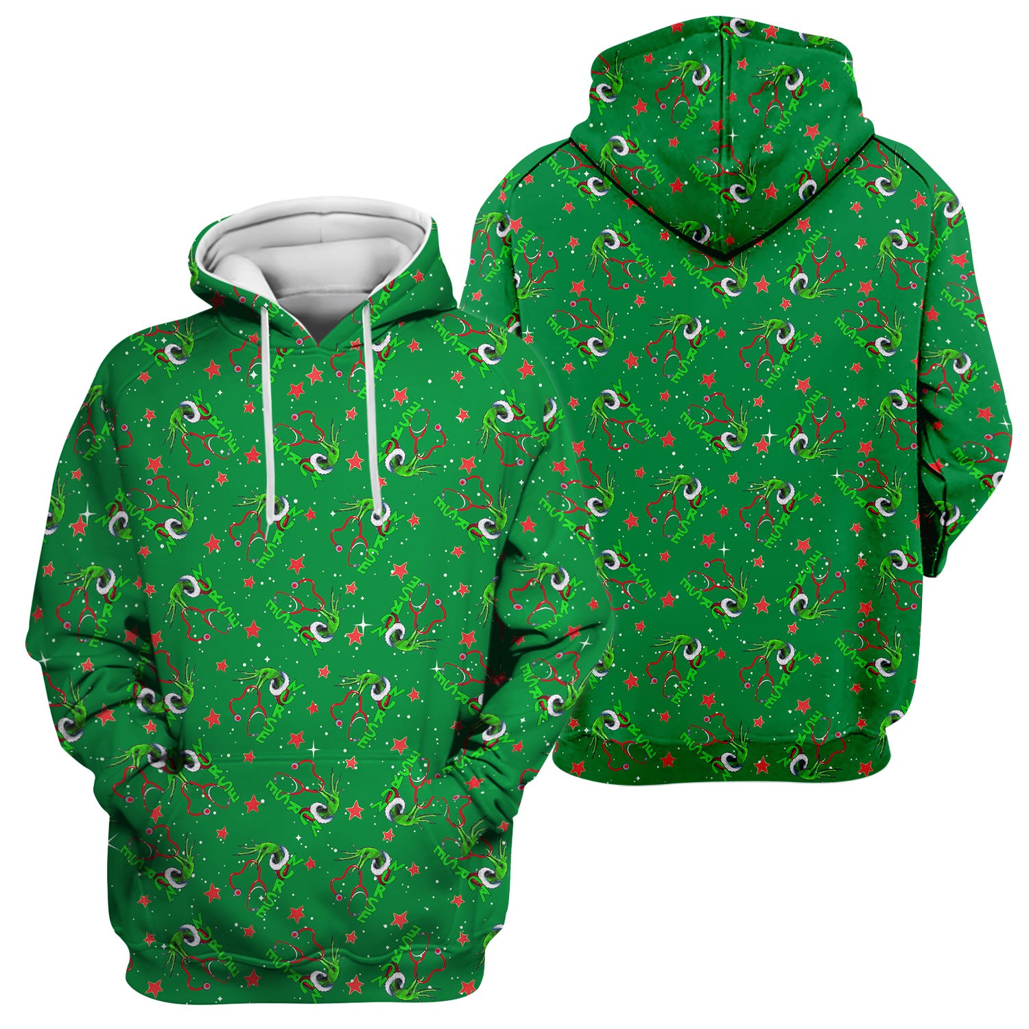 Custom Nurse Grinch Scrub Top - Funny Christmas Top for Women - Gift for RN LPN CNA Nursing