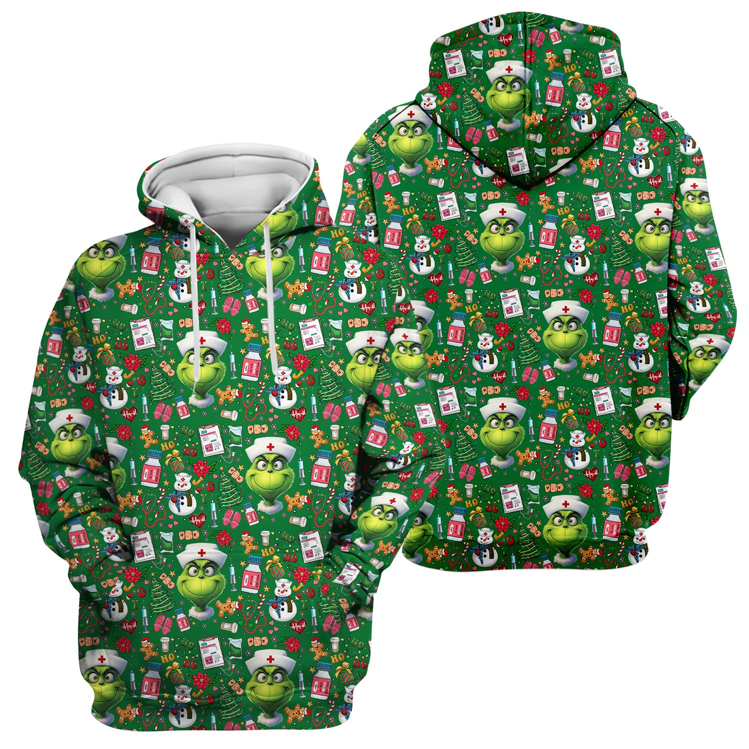 Christmas Nurse Scrub Top - Funny Grinch Medical Top for Women - Multiple Colors Gift for CNA RN LPN