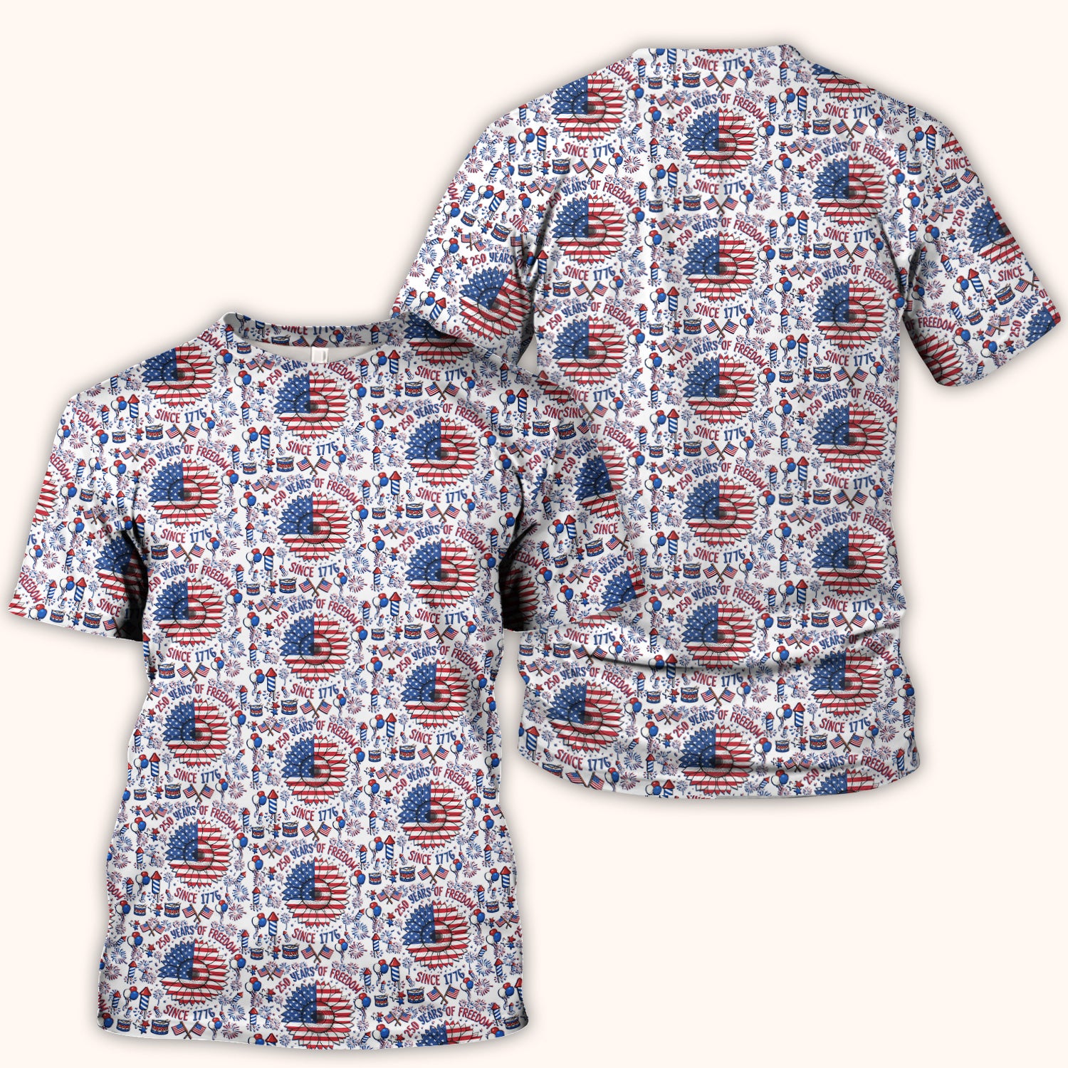 Festive Patriotic Sunflower American Flag Fireworks Pattern Scrub Top, Comfortable Scrubs for Nurses