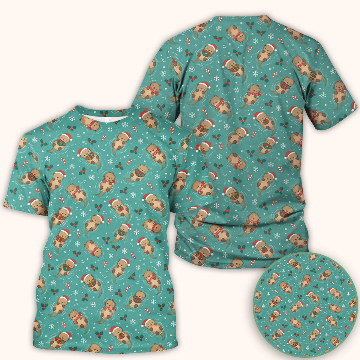 Christmas Sea Otters And Gifts Scrub Top, Comfortable Scrubs for Nurses