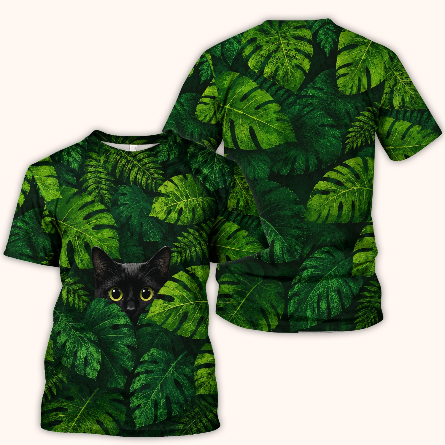 Cute Hidden Black Cat Pattern Scrub Top, Comfortable Scrubs for Nurses