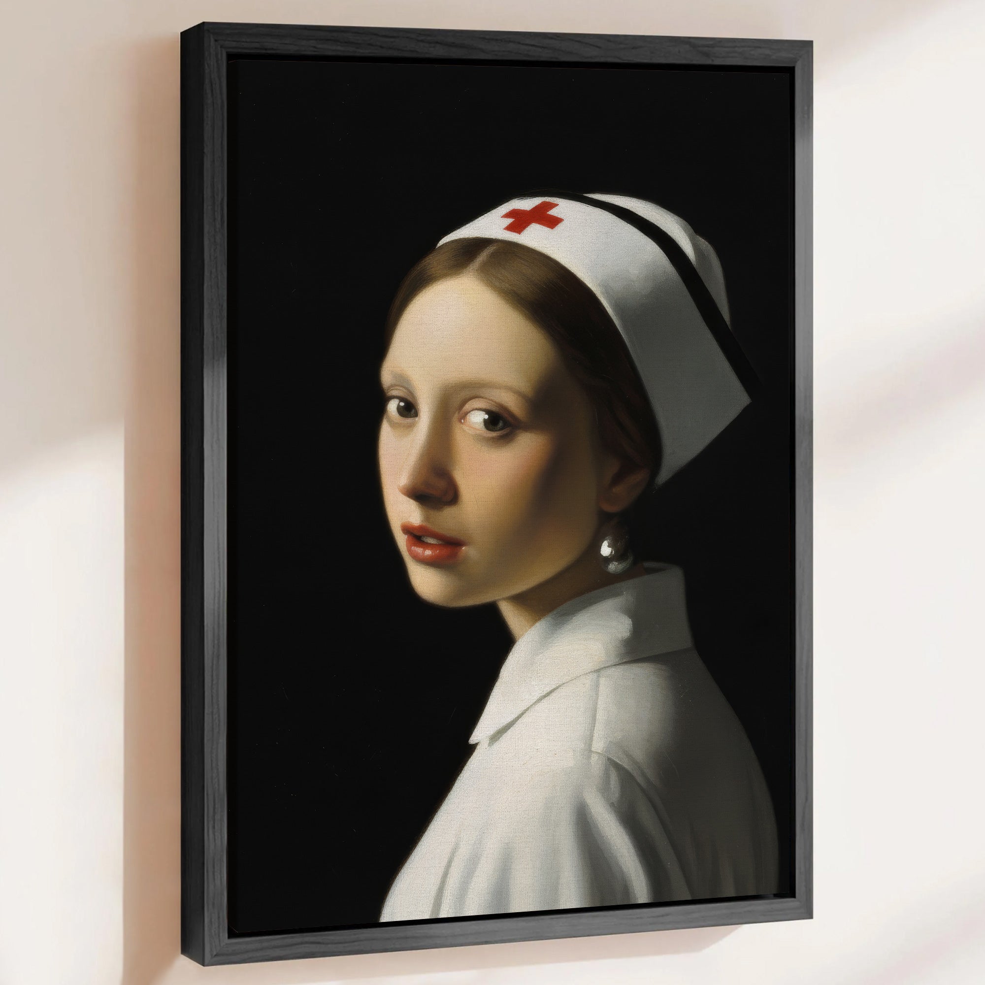 Nurse with a Pearl Earring Parody Canvas, Nurse with a Pearl Earring Parody Canvas, RN LPN CNA Gift