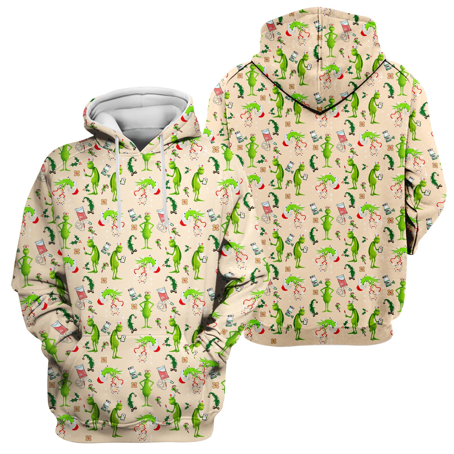 Cute Grinch Scrub Top for Nurse - Christmas Holiday Medical Shirt - Gift for CNA RN LPN Healthcare Workers