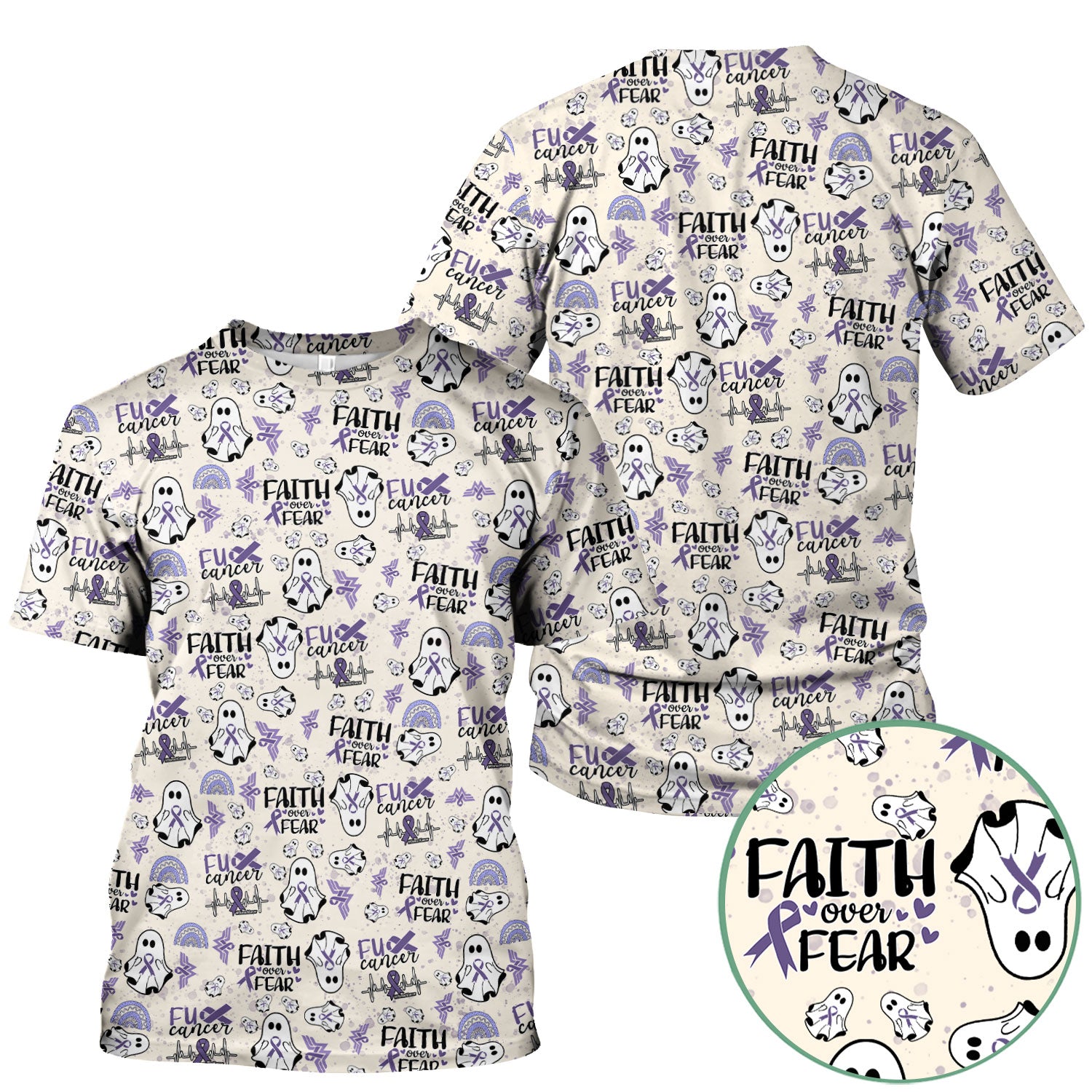 Periwinkle Ribbon Stomach Cancer Scrub Top - Awareness Nurse Shirt - November Warrior Survivor Medical Uniform Gift