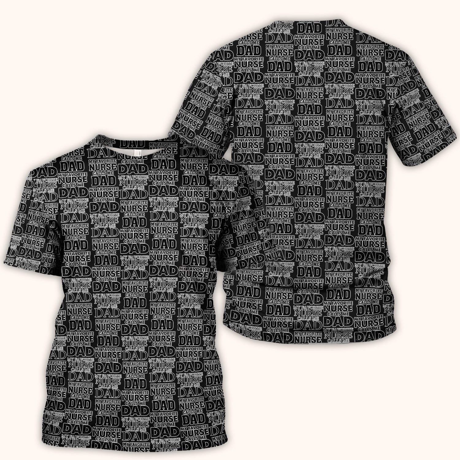 Favorite Nurse Calls Dad Pattern Scrub Top, Comfortable Scrubs for Nurses