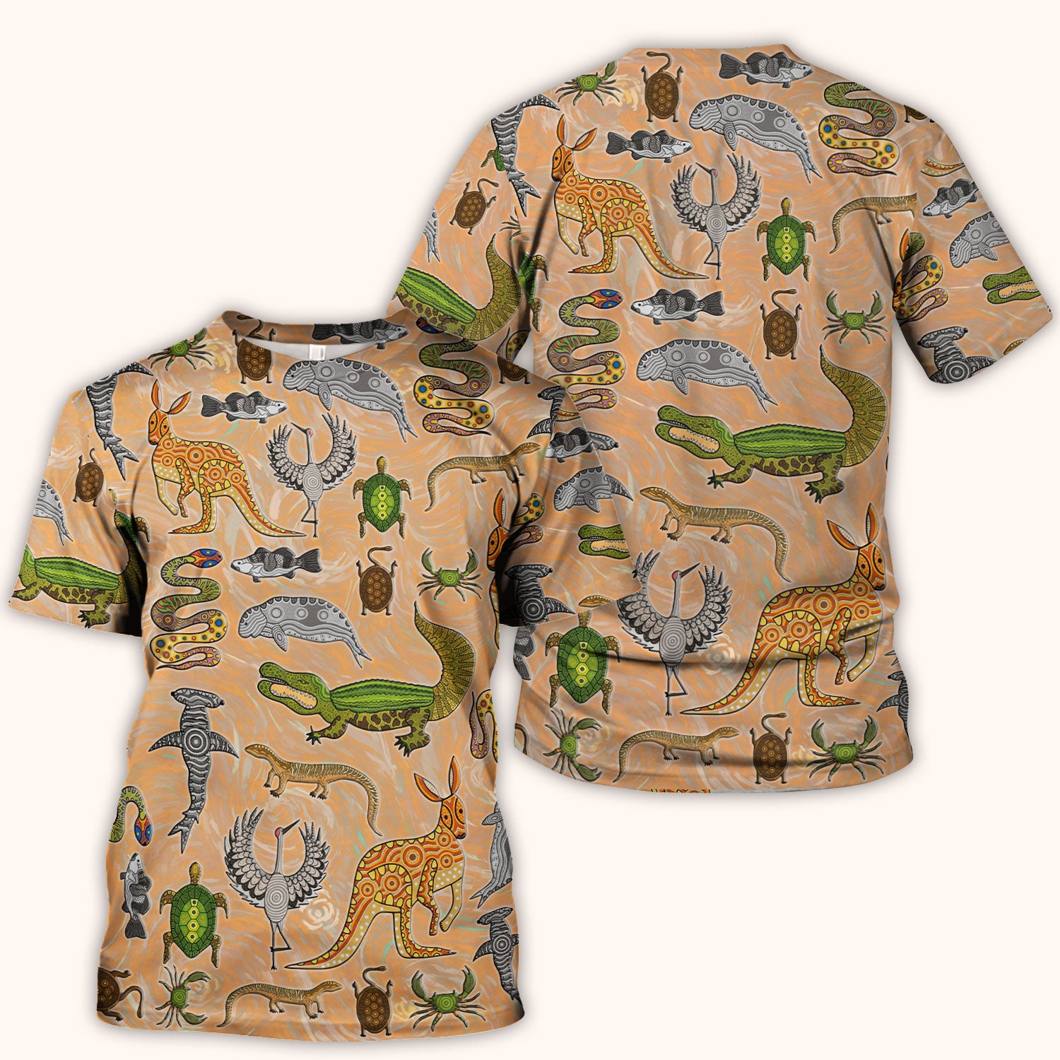 Crocodile Turtle Snake Animal Pattern Scrub Top, Comfortable Scrubs for Nurses