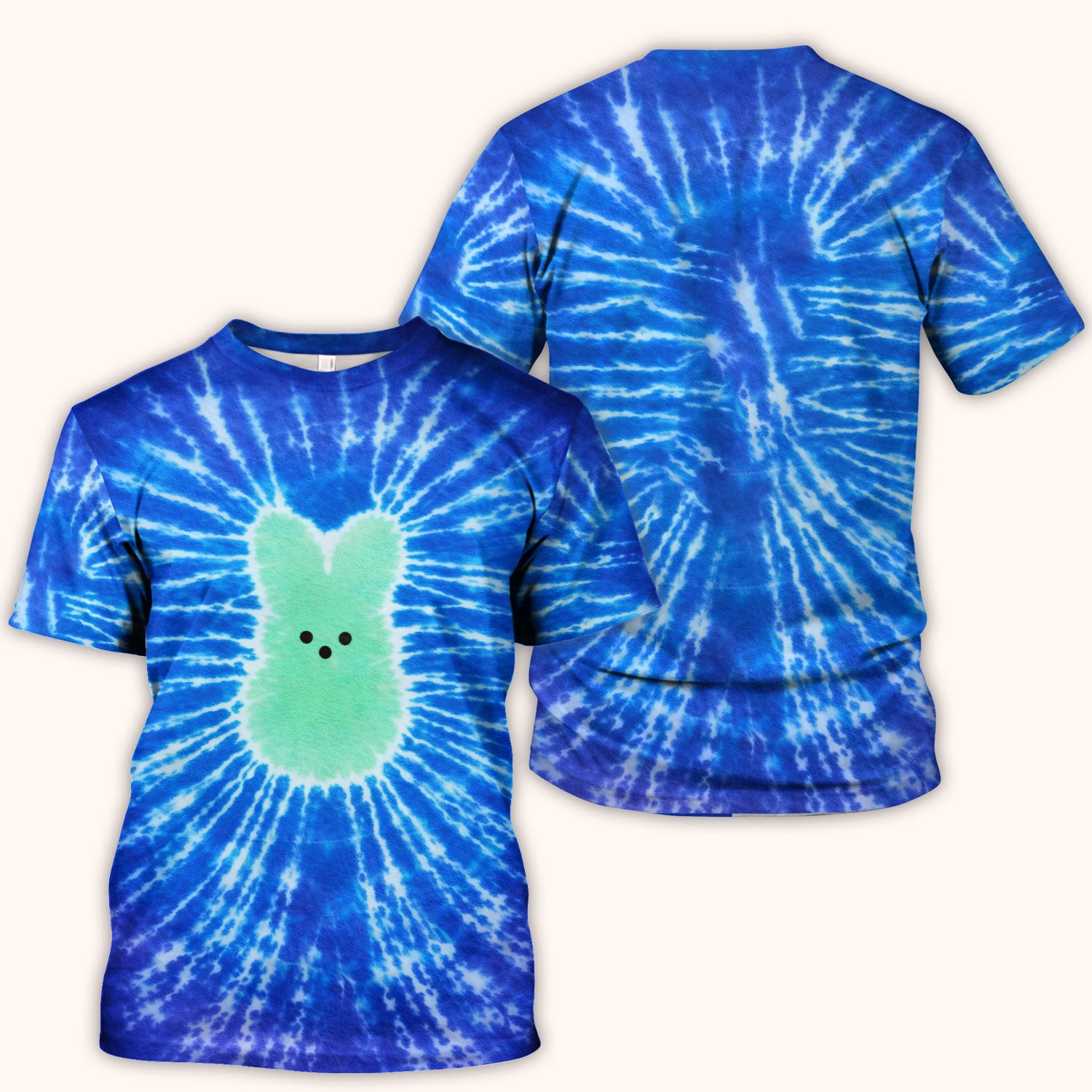 Easter Peep Tie Dye Scrub Top, Easter Bunny Nurse Shirt For Women, Breathable Fabrics Nursing Uniform