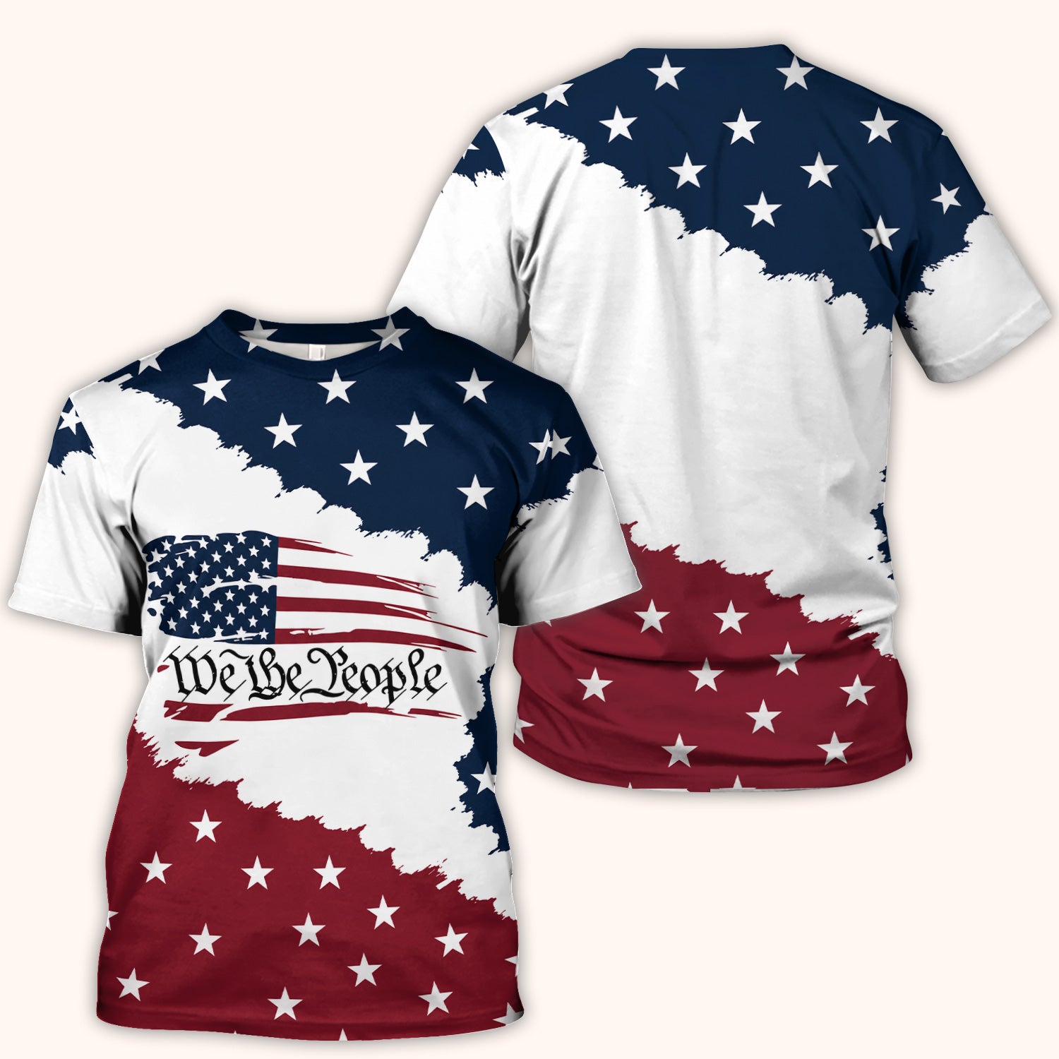 We Be People Flag Pattern Scrub Top, Comfortable Scrubs for Nurses