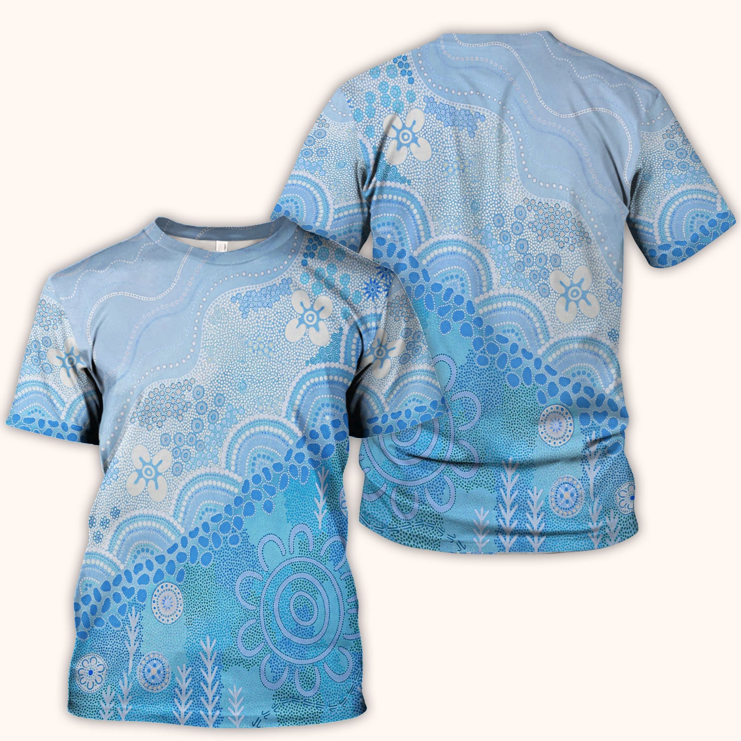 Floral Mandala Dot Pattern Medical Scrub Top, Comfortable Scrubs for Nurses