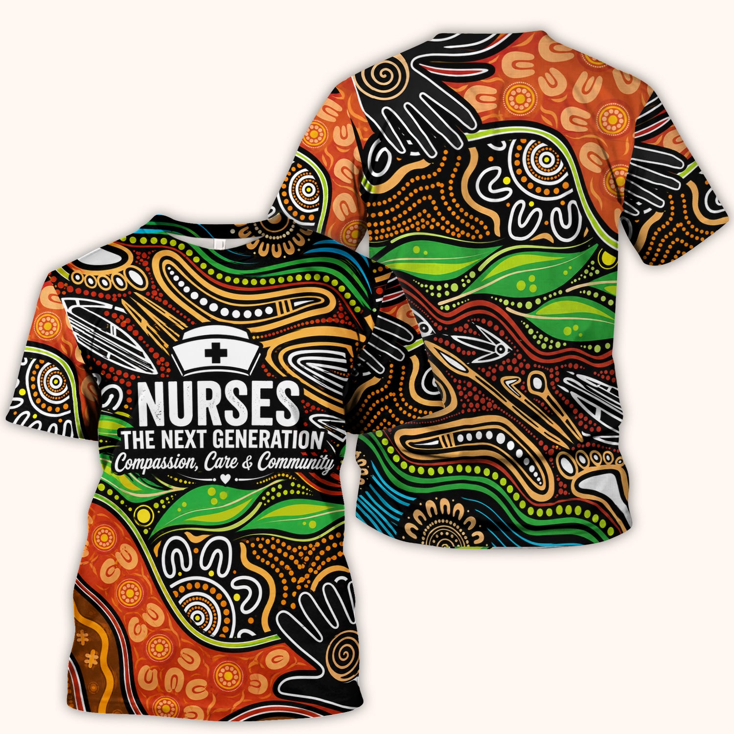Dot Art Nurse Quote Pattern Scrub Top, Comfortable Scrubs for Nurses
