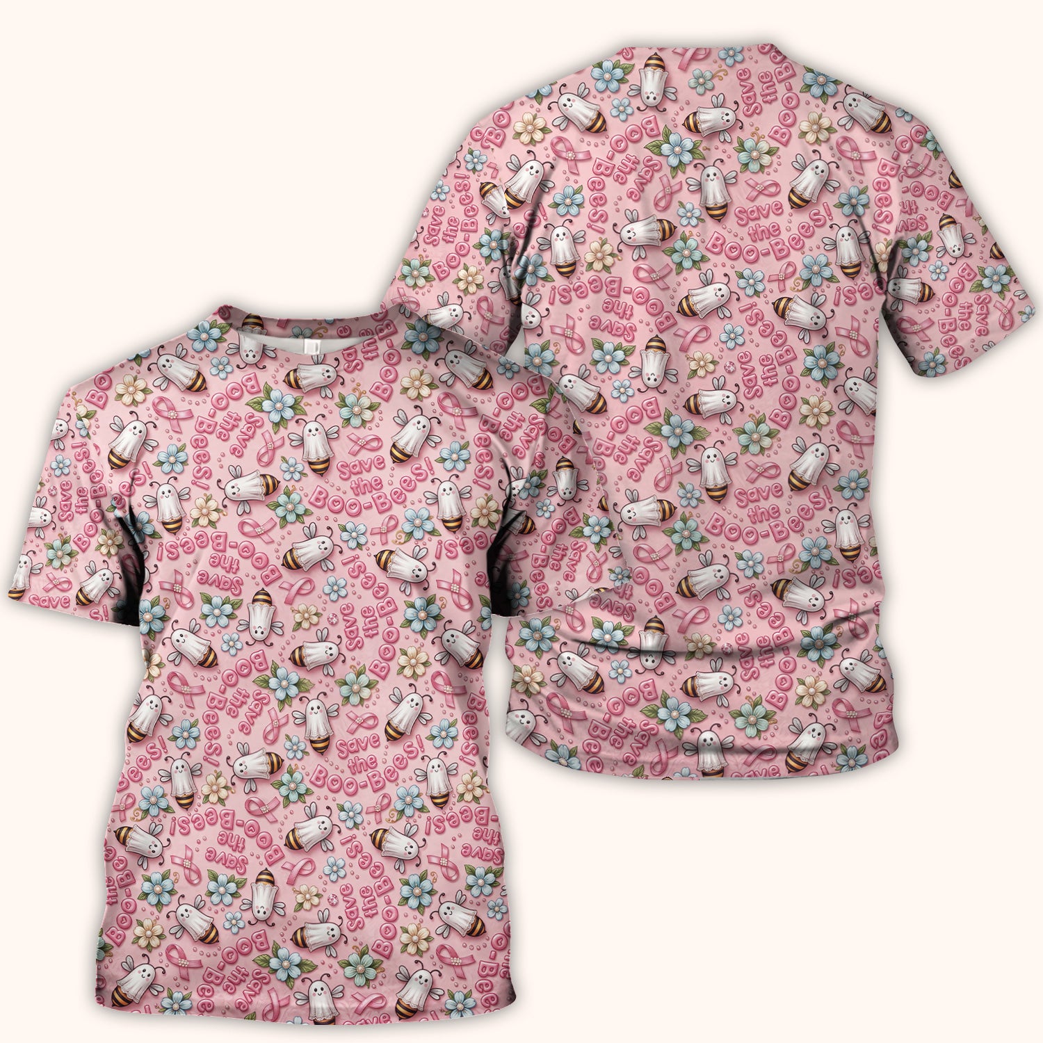 Save The Boo-Bees with Ribbon Scrub Top, Comfortable Scrubs for Nurses