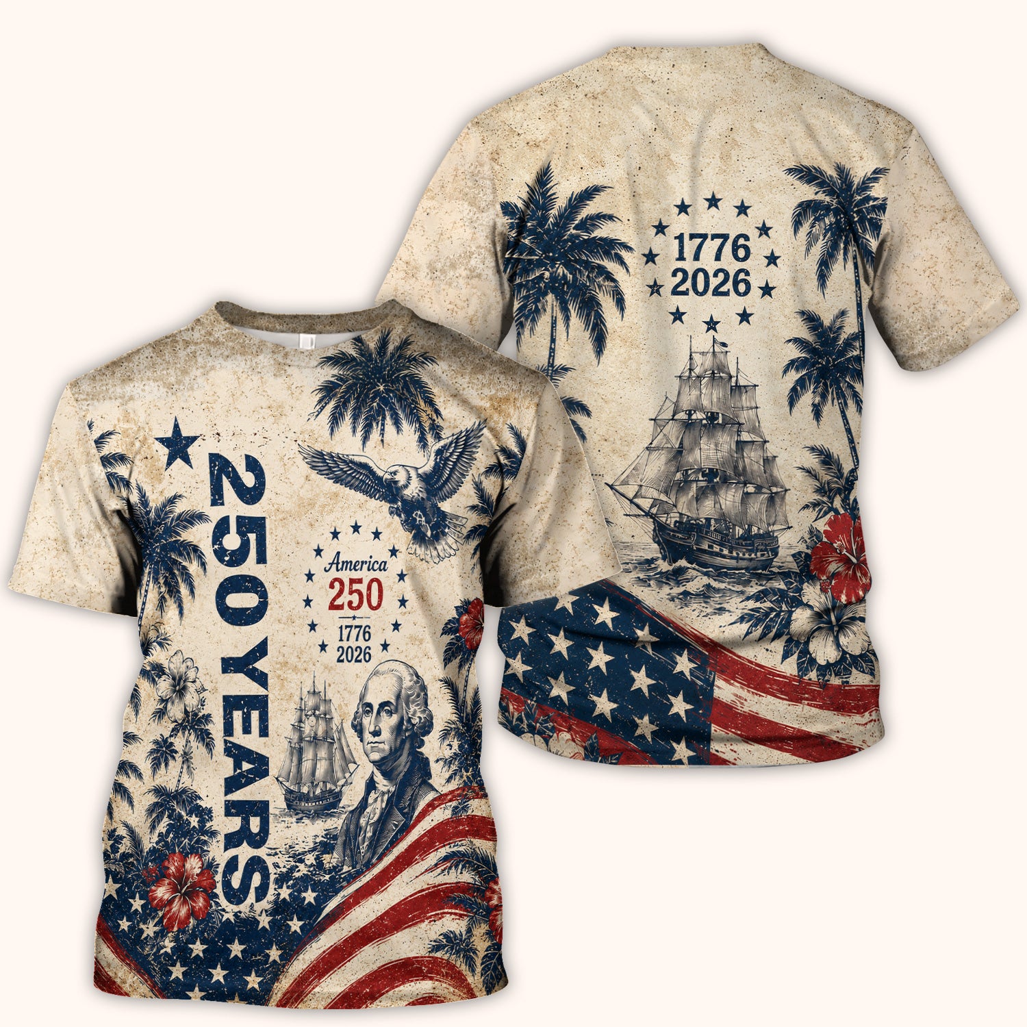 America 250 Freedom Print Scrub Top, Comfortable Scrubs for Nurses
