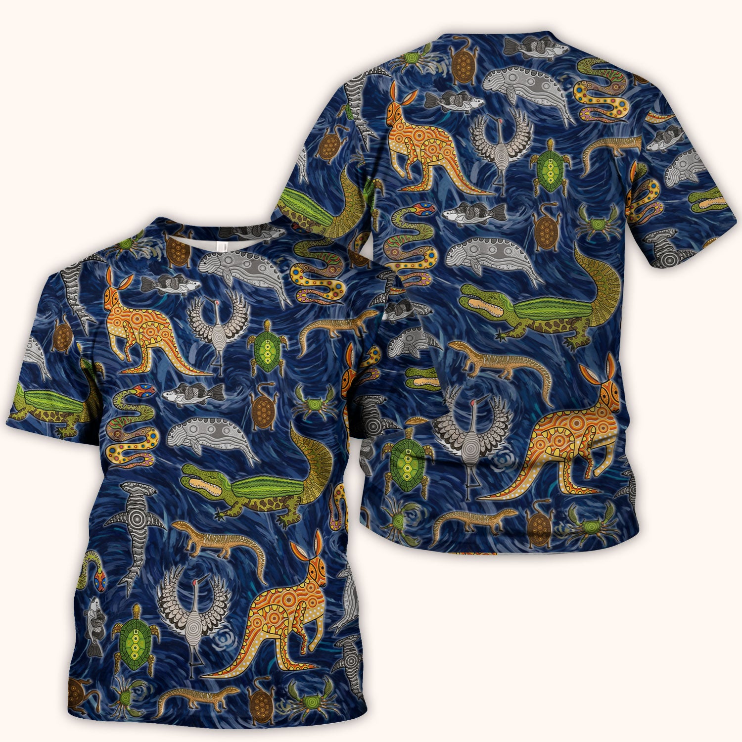 Crocodile Turtle Snake Animal Pattern Scrub Top, Comfortable Scrubs for Nurses