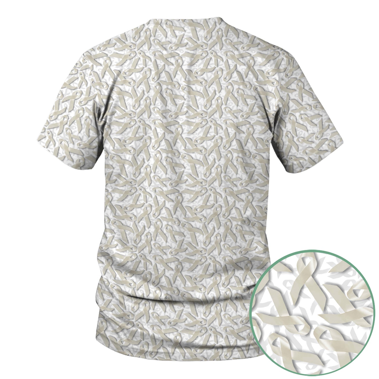 Cancer Awareness Scrub Top with White Ribbon - Lung Cancer Support Nurse Shirt - Inspirational Gift for Fighters Survivors & Families