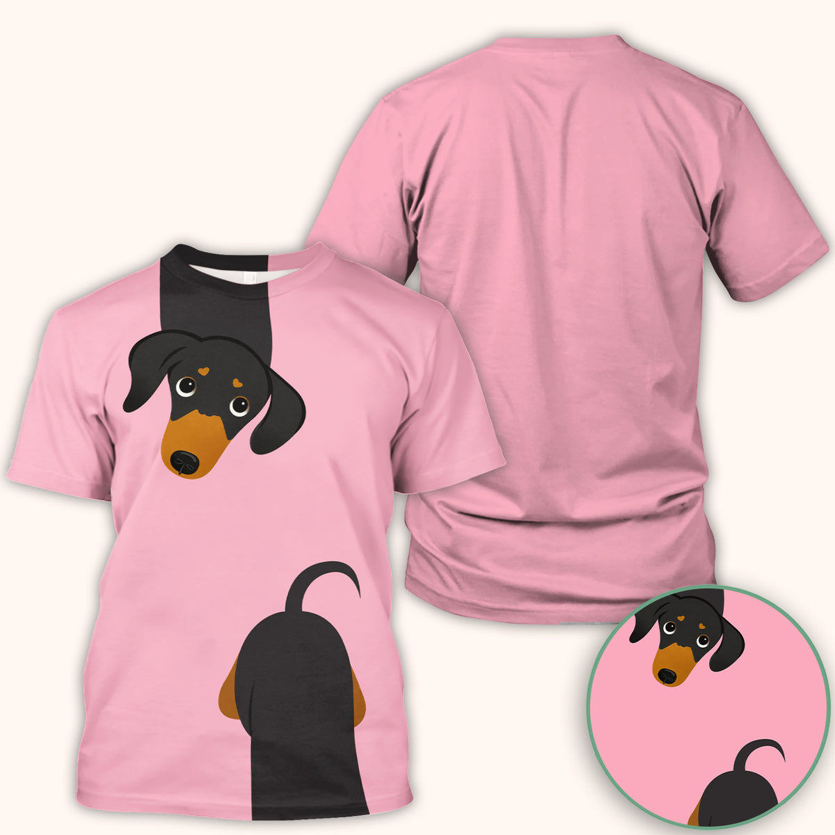 Cute Peekaboo Dachshund Dog Scrub Top, Comfortable Scrubs for Nurses