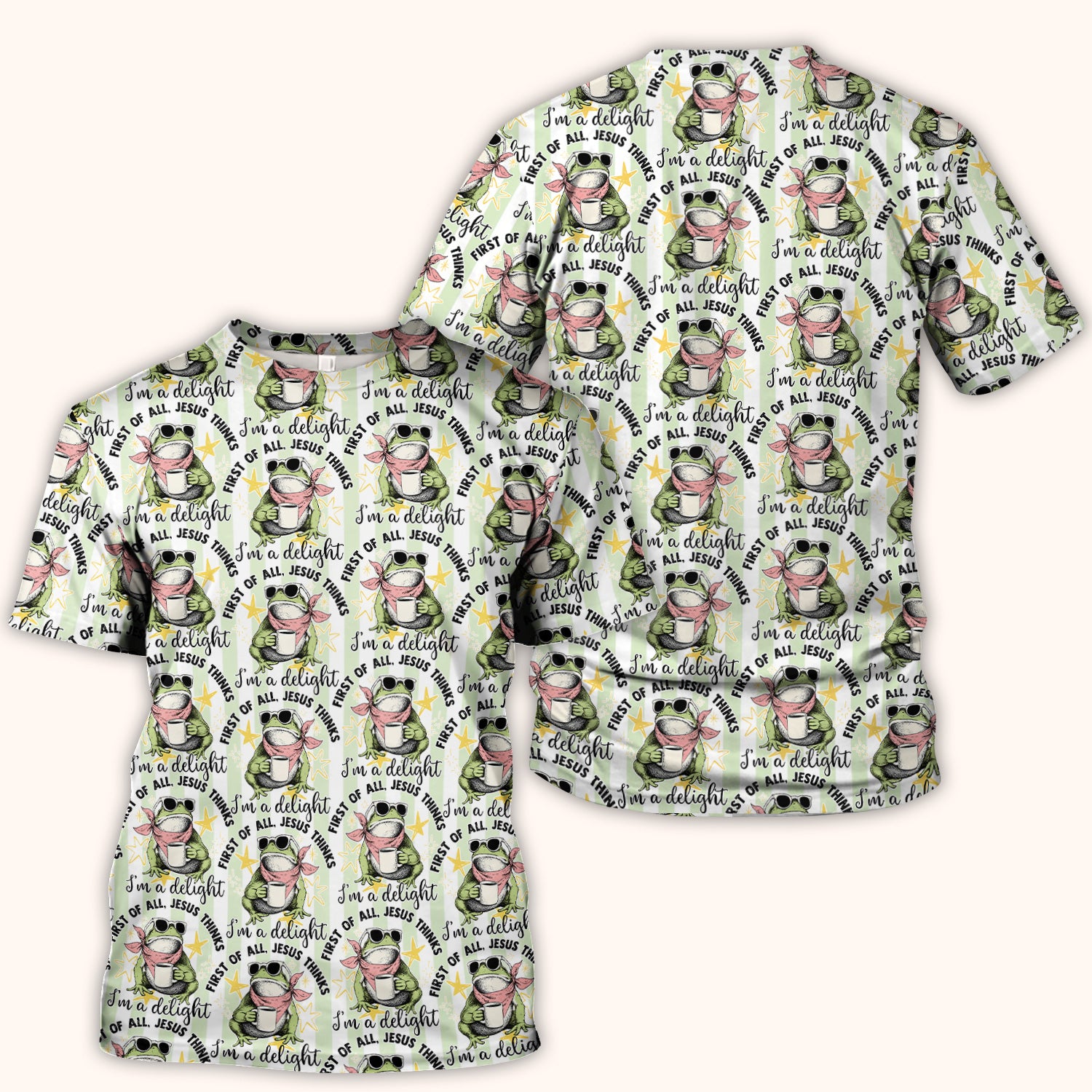 Funny Frog Coffee Quote Pattern Scrub Top, Comfortable Scrubs for Nurses