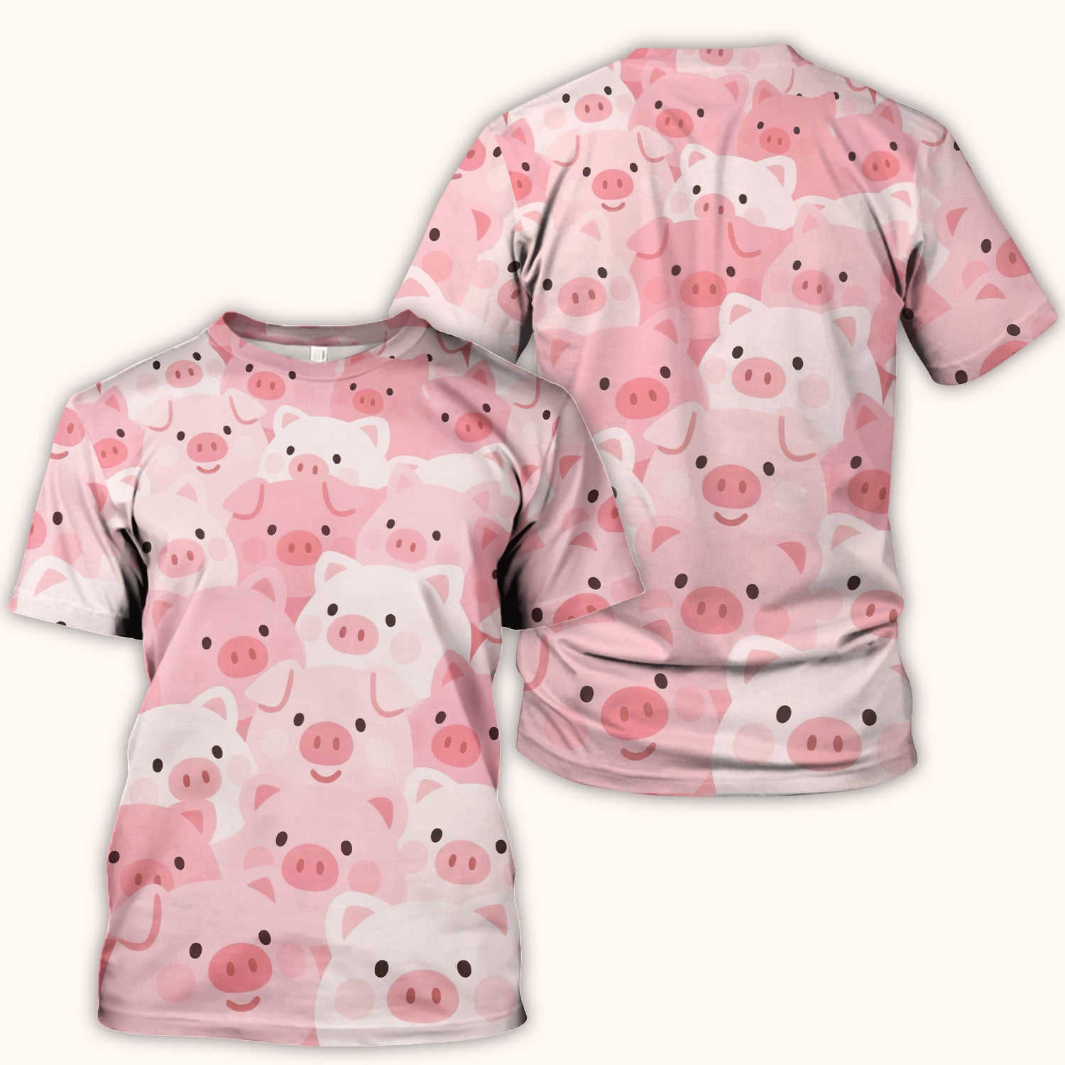 Cute Pig Nursing Scrub Top, Comfortable Scrubs For Nurses