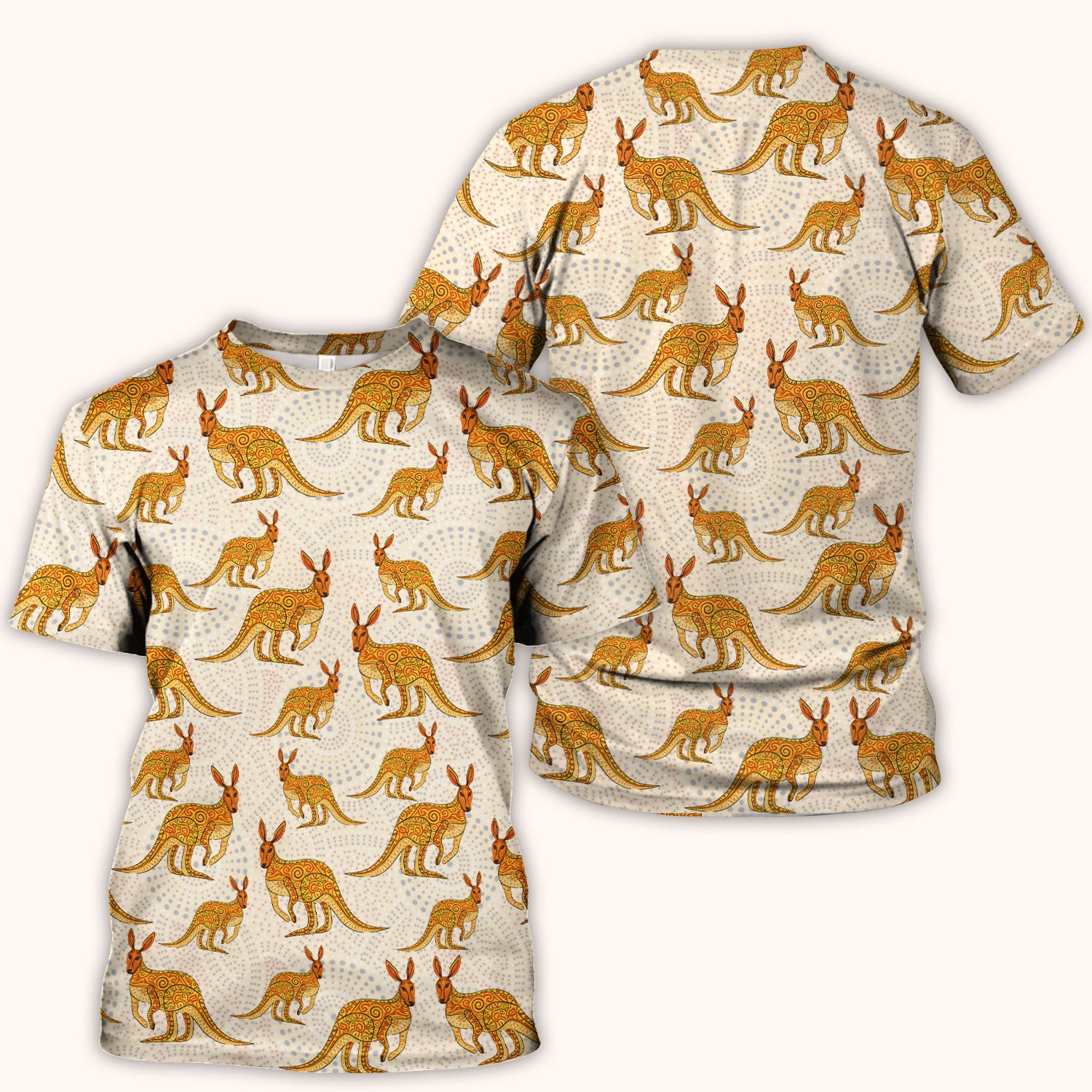 Australian Kangaroo Dot Art Inspired Medical Scrub Top - Women Uniform