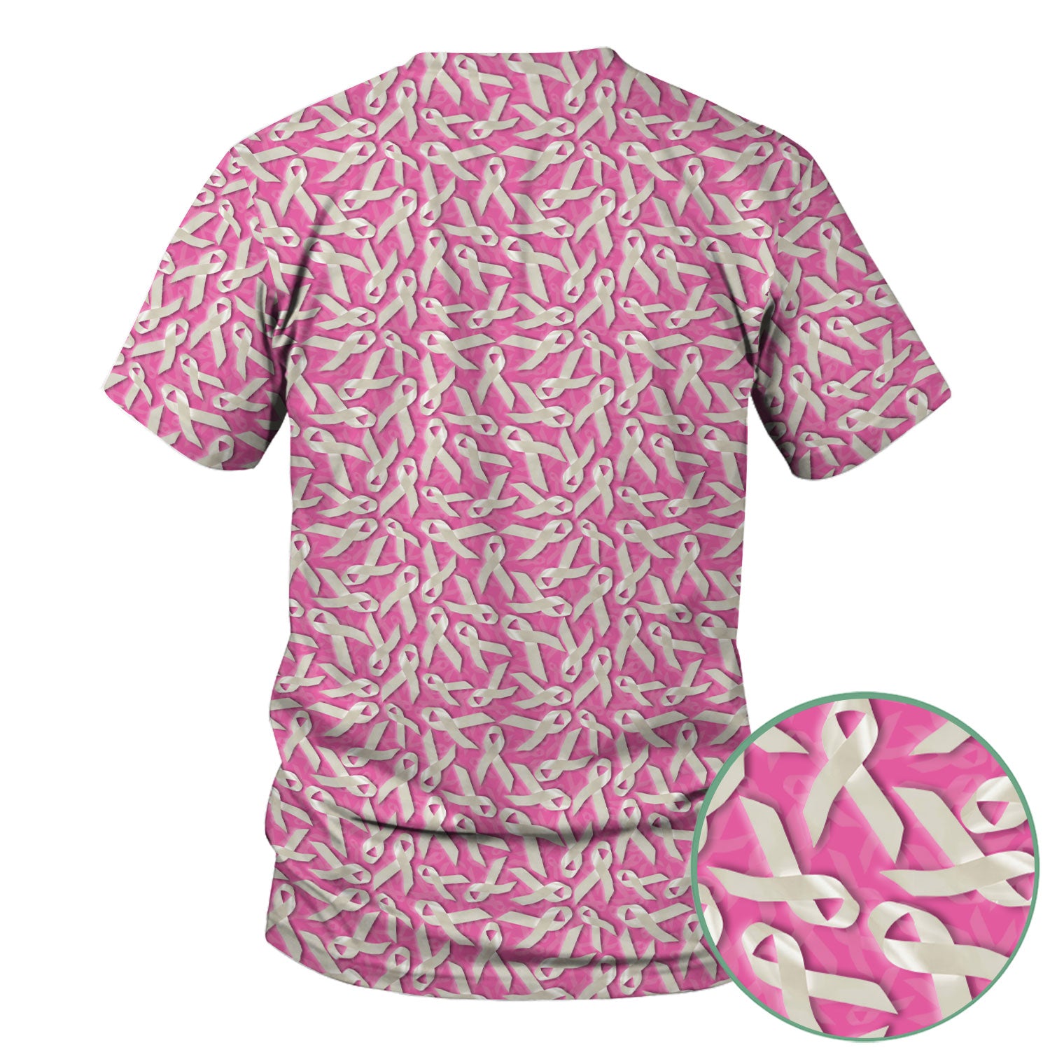 Lung Cancer Awareness Scrub Top - White Ribbon Support Nurse Shirt - Gift for Survivors Fighters Families & Caregivers