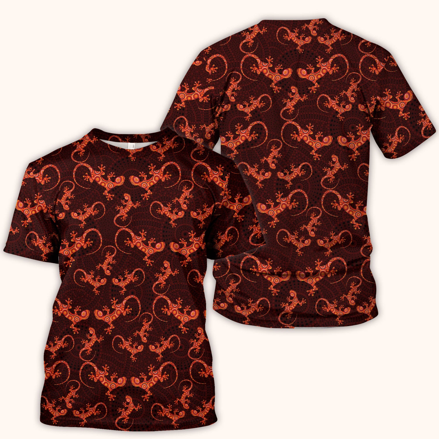 Australian Gecko Dot Art Inspired Medical Scrub Top - Women Uniform