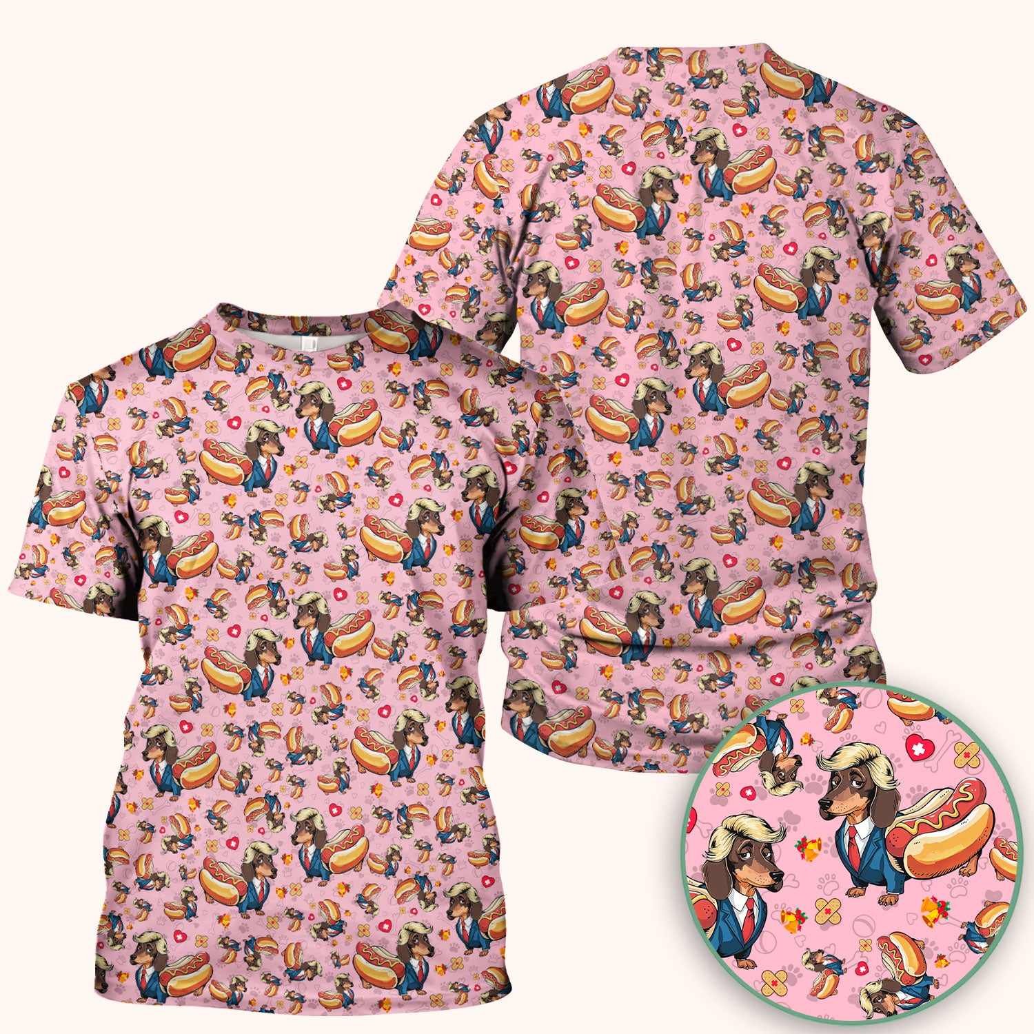 They're Eating The Dogs - Funny Dachshund Hot Dog Scrub Top - Hilarious Medical Uniform