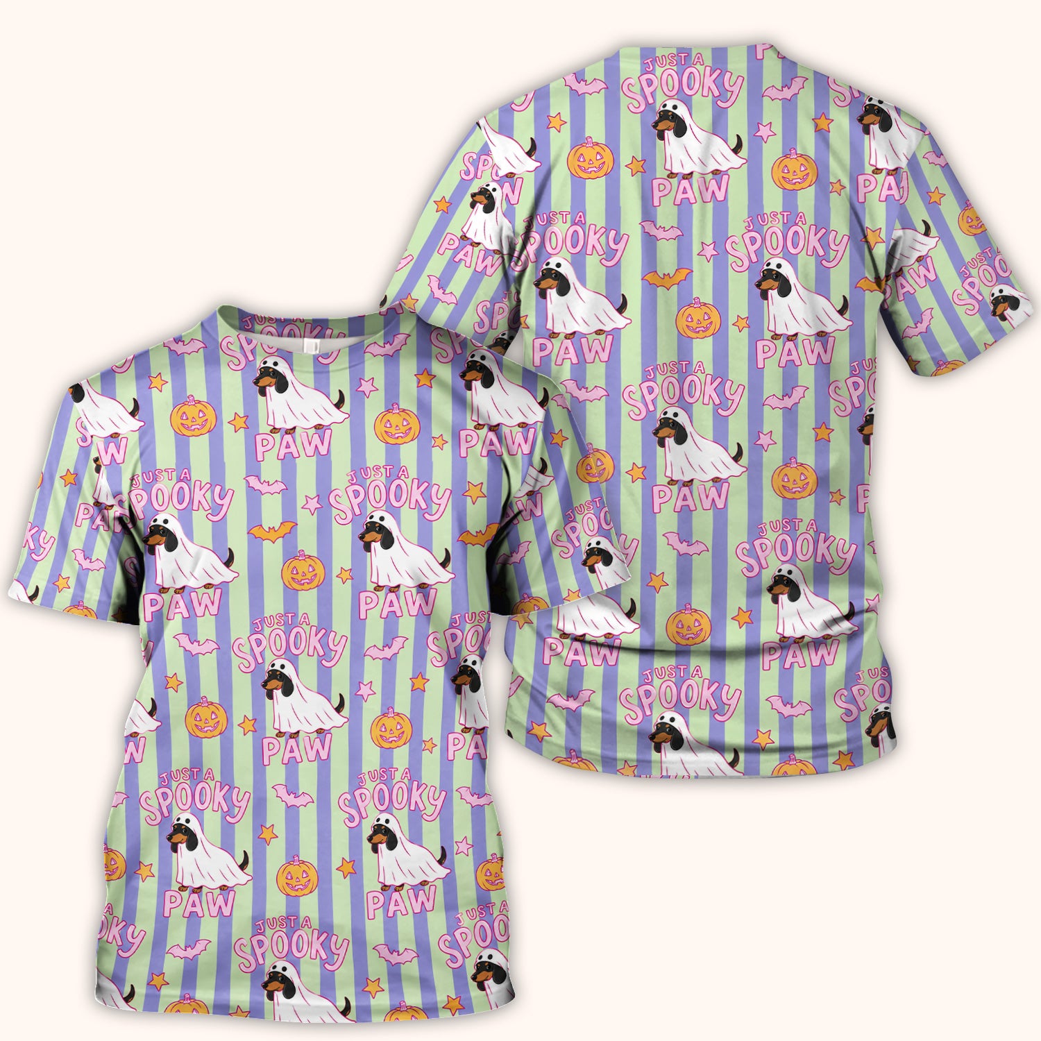 Just A Spooky Dachshund Paw Print Scrub Top, Comfortable Scrubs for Nurses