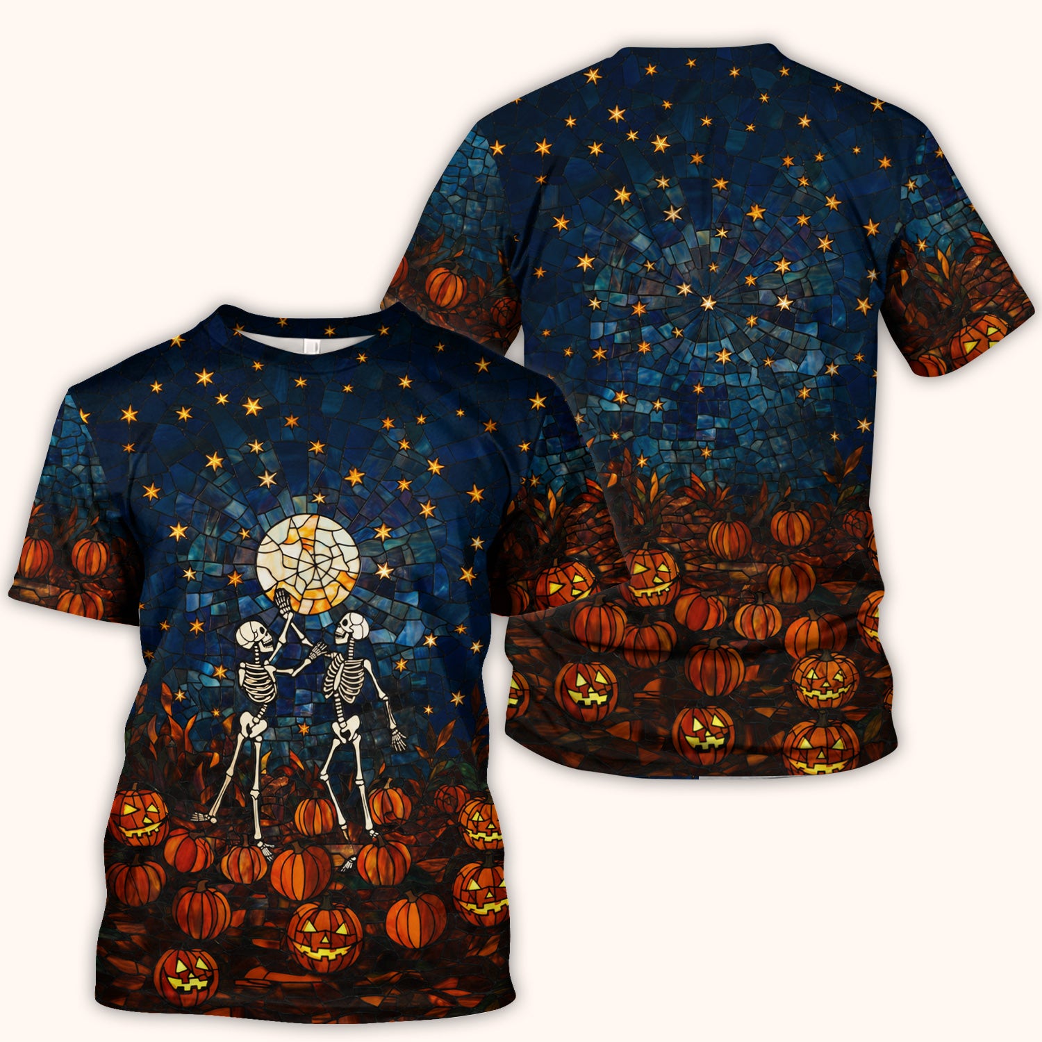 Halloween Skeleton Pumpkin Patch Scrub Top, Comfortable Scrubs for Nurses