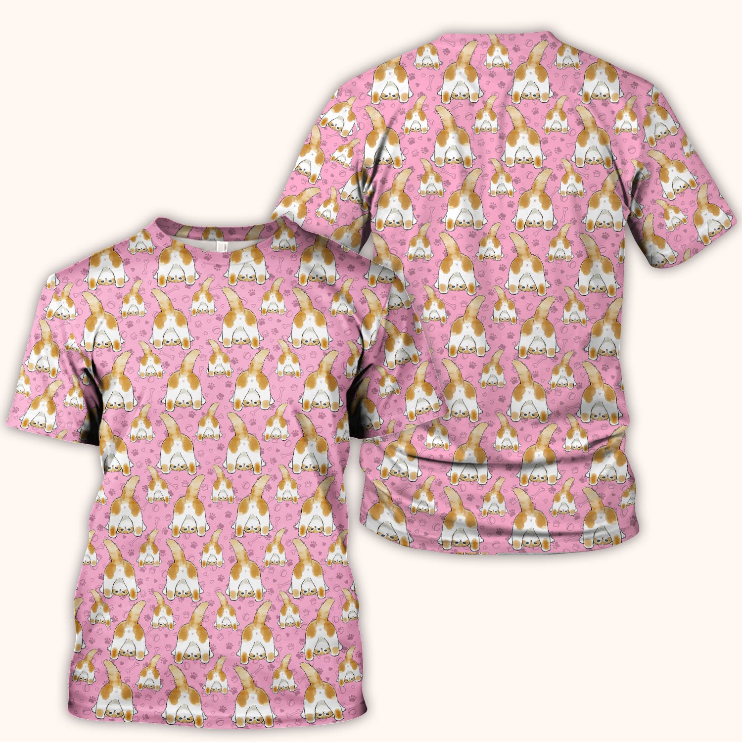 Cute Cat Butt Nurse Scrub Top, Cat Pattern Medical Shirt For Pet Lover, Breathable Fabrics Nursing Uniform