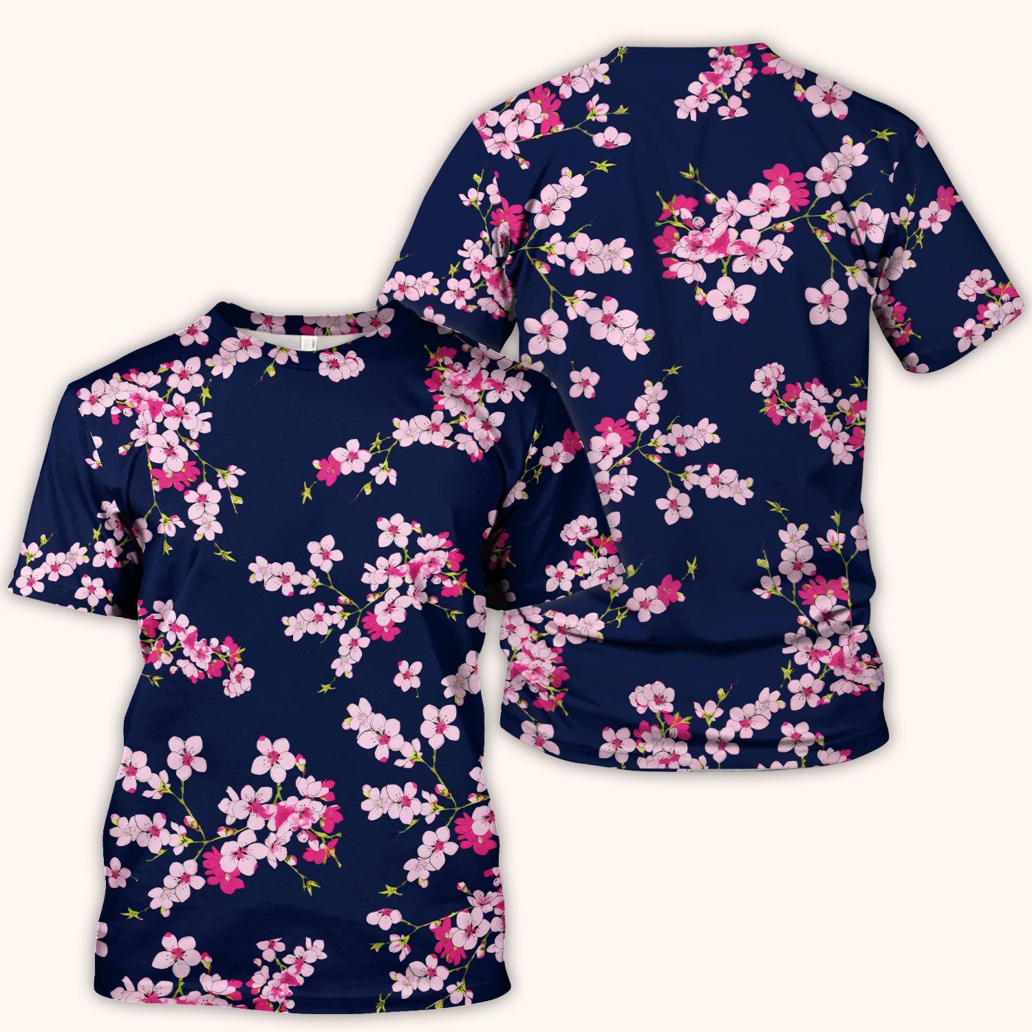 Elegant Cherry Blossom Floral Pattern Srubs, Comfortable Scrubs for Nurses