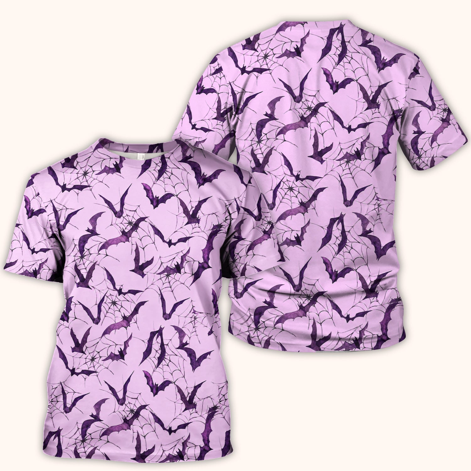 Halloween Bat with Spider Web Scrub Top, Comfortable Scrubs for Nurses