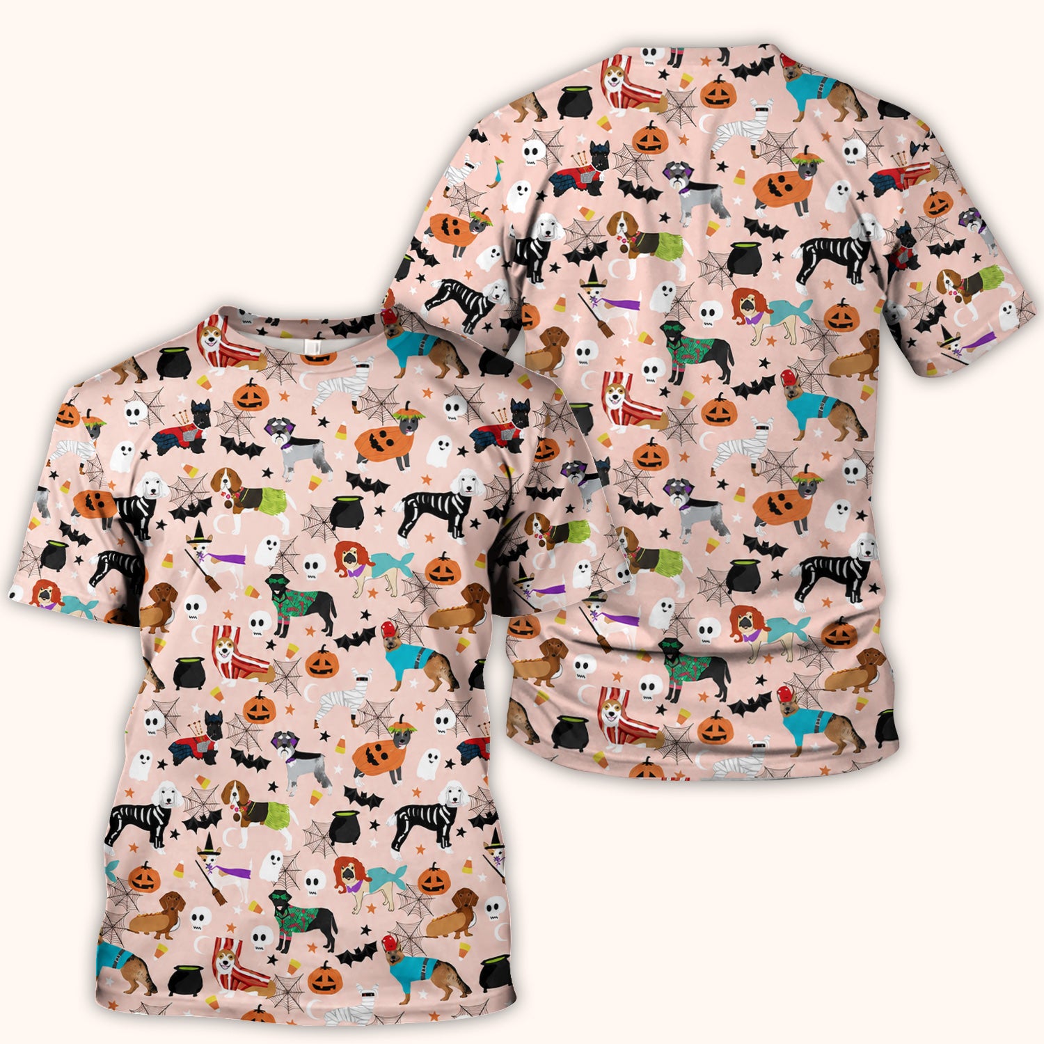 Halloween Costume Dogs Scrub Top, Comfortable Scrubs for Nurses