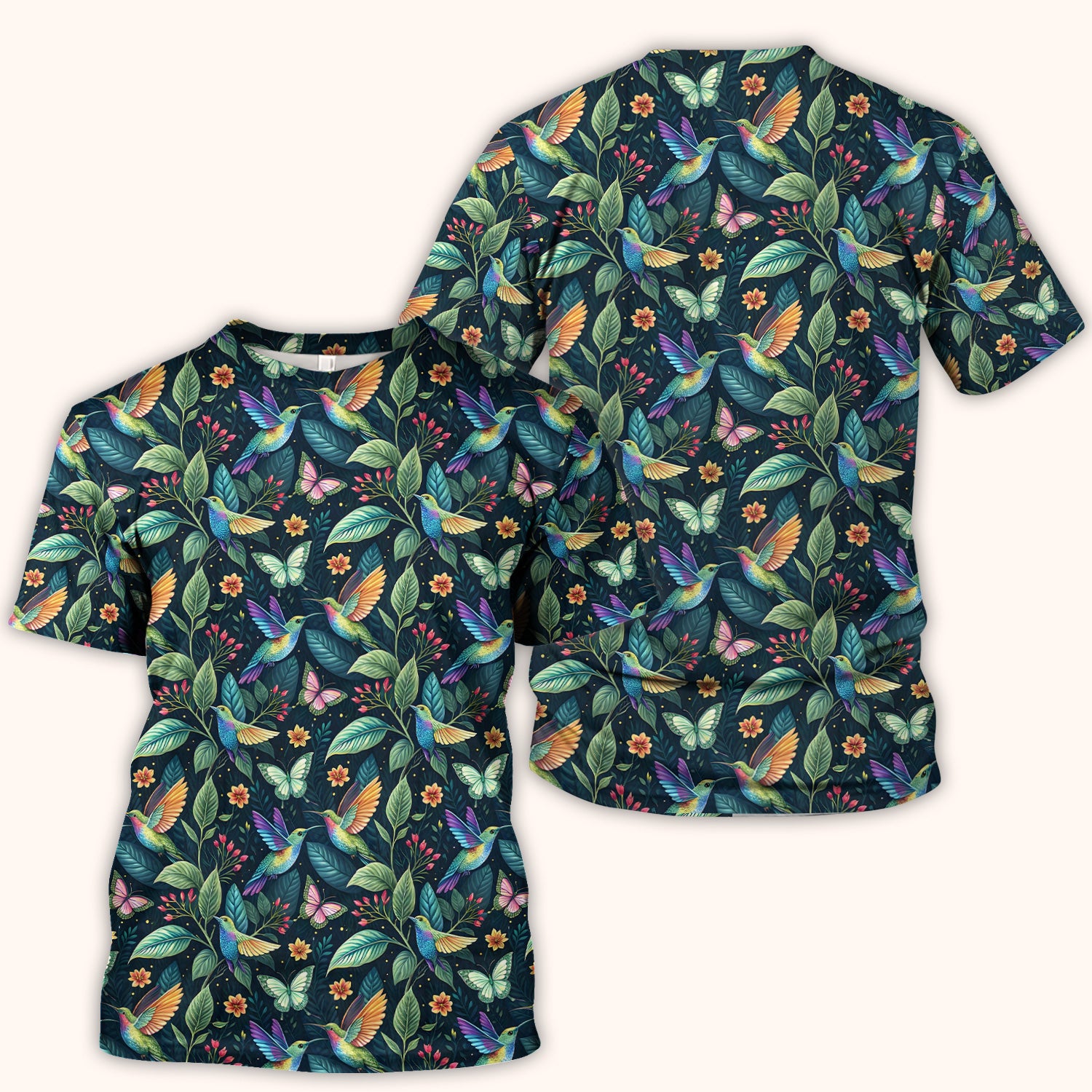 Vibrant Hummingbird Garden Nurse for RN, CNA, Botanical Medical Scrub Top, Comfortable Scrubs for Nurses