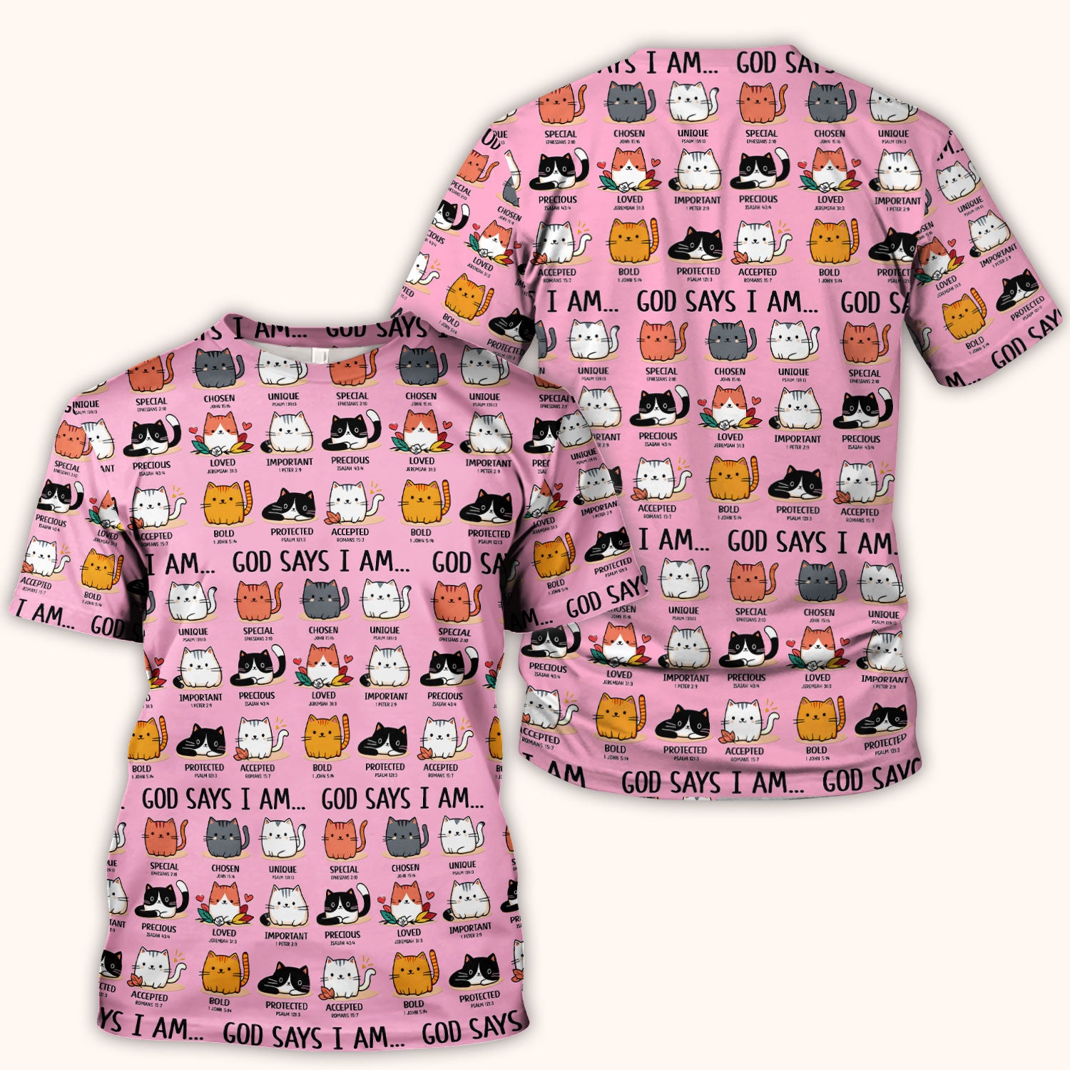 Cute Christian Cat God Says I Am Scrub Top, Comfortable Scrubs for Nurses