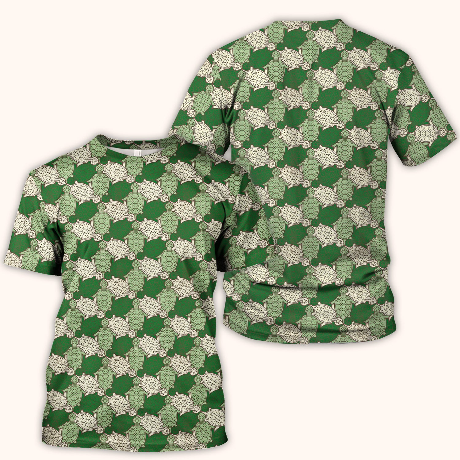 Green Sea Turtle Shell Pattern Scrub Top, Comfortable Scrubs for Nurses