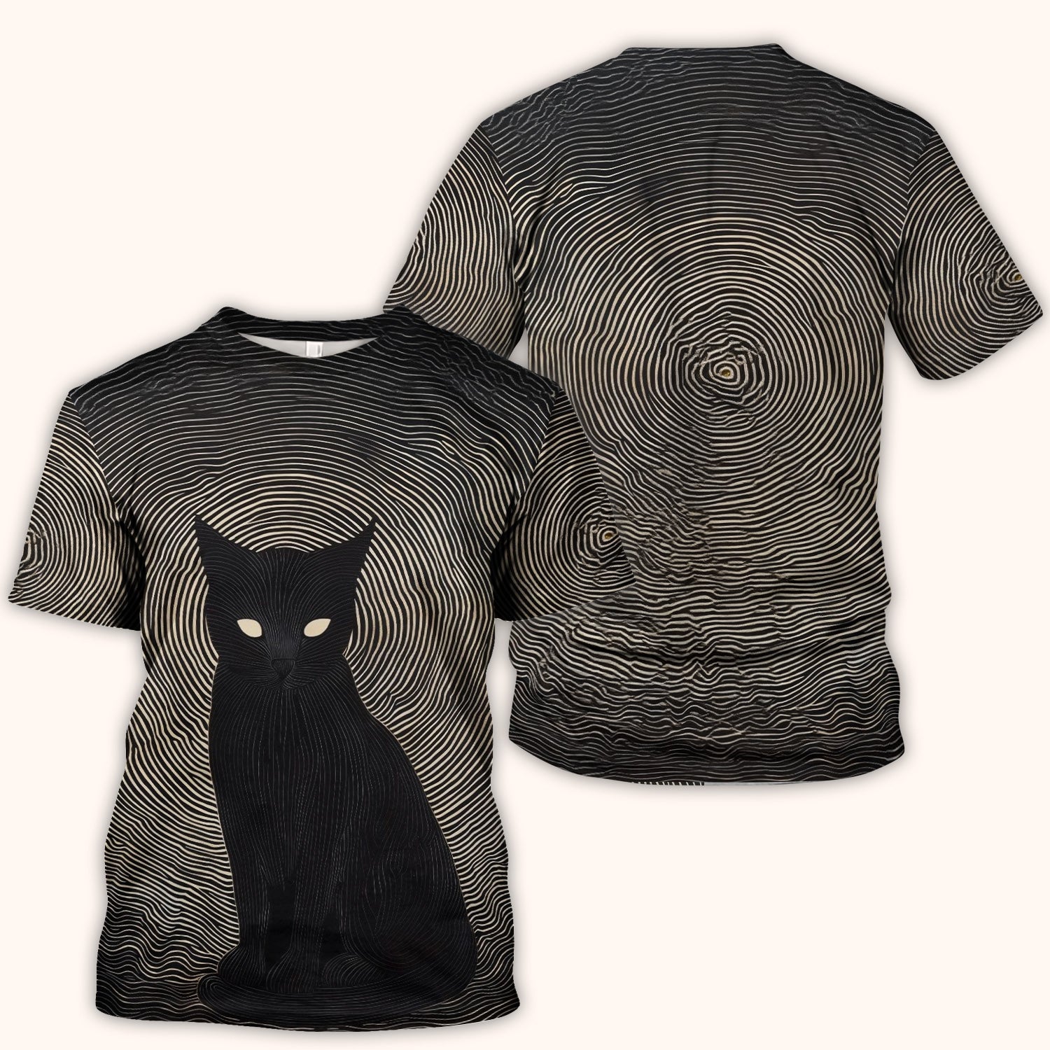 Black Cat Line Art Print Scrub Top, Comfortable Scrubs for Nurses