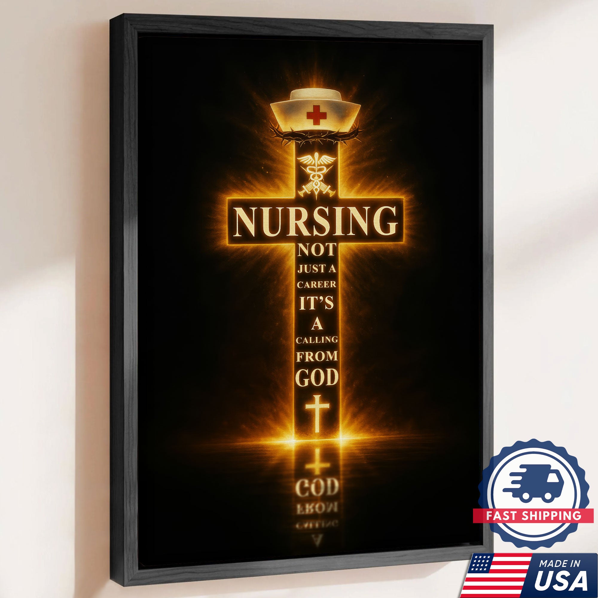 Nursing Not Just A Career Its A Calling From God Canvas, Christian Faith Gift for RN LPN CNA