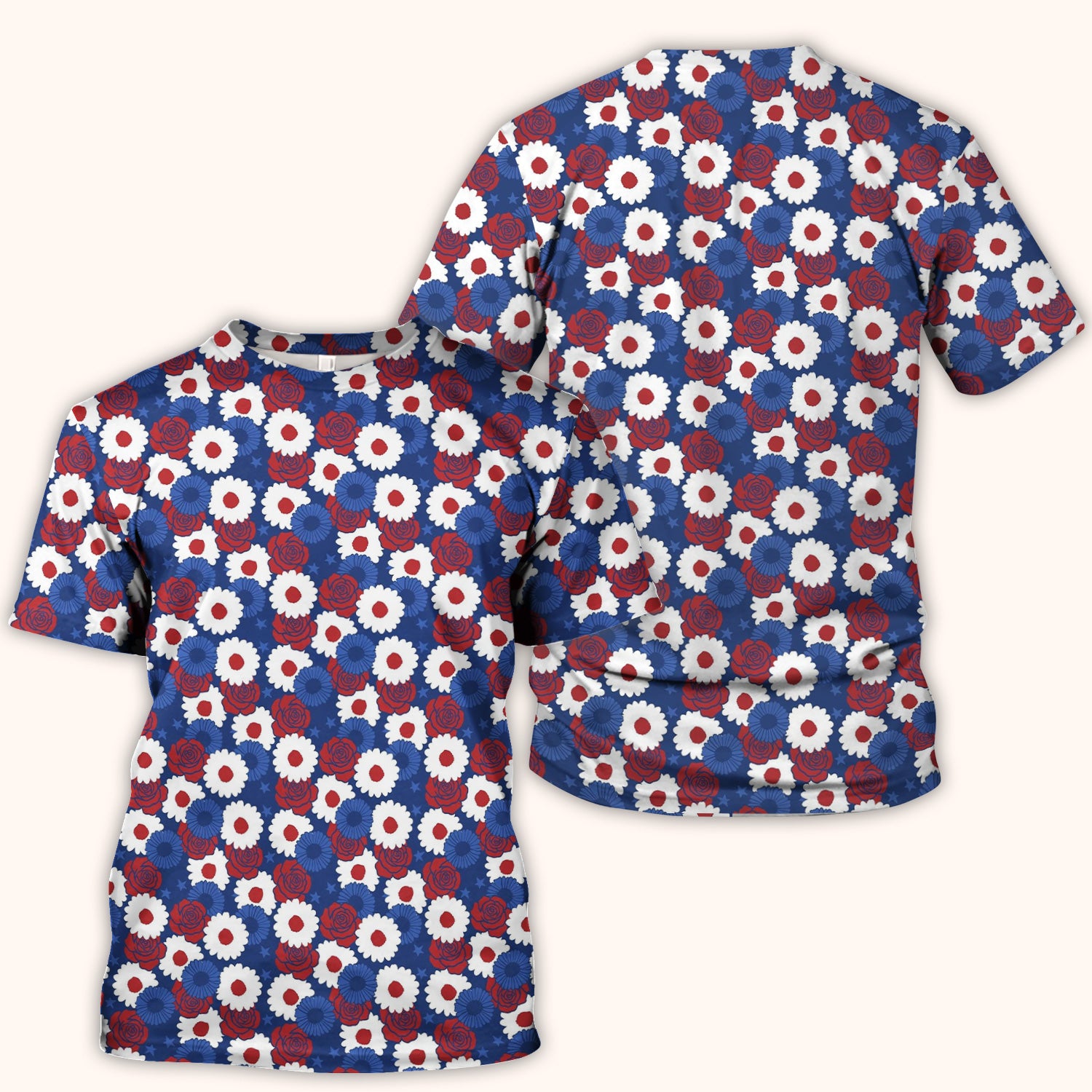 Daisy Rose Floral Pattern Scrub Top, Comfortable Scrubs for Nurses