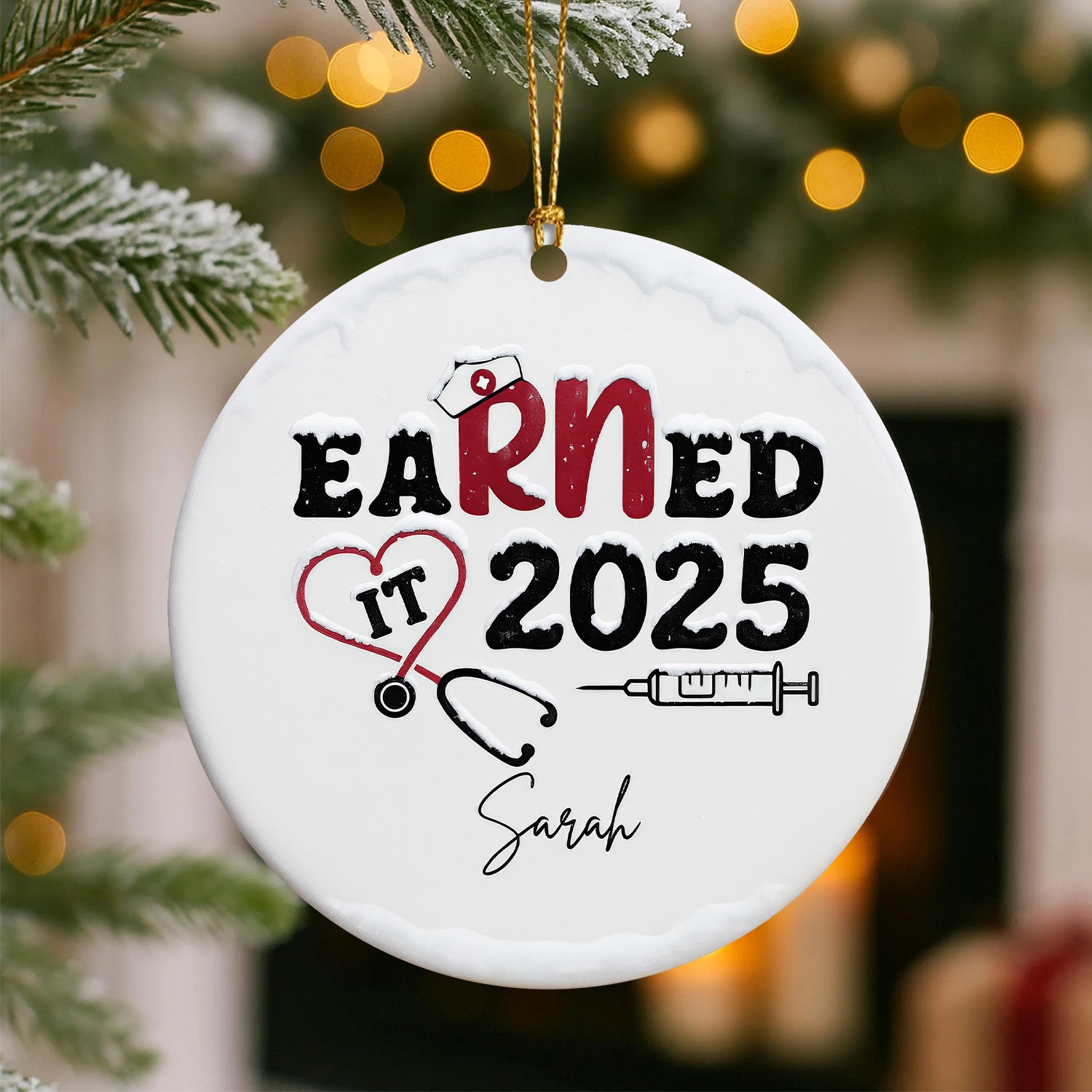 Personalized Nurse Graduation Ceramic Ornament, Christmas Tree Decoration, Healthcare Worker Gift for RN LPN