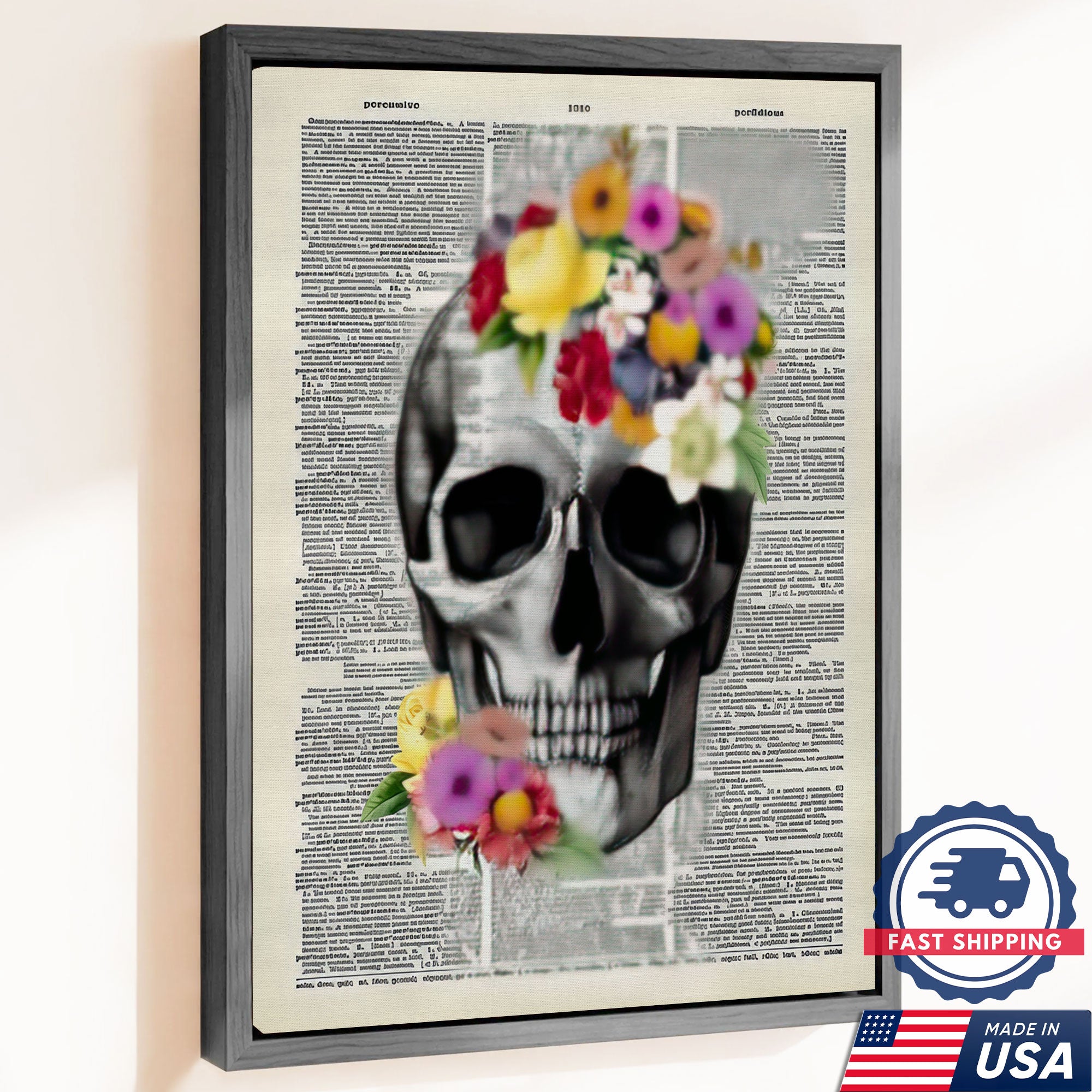 Floral Human Anatomy Nurse Canvas Wall Art, Medical Office Decor