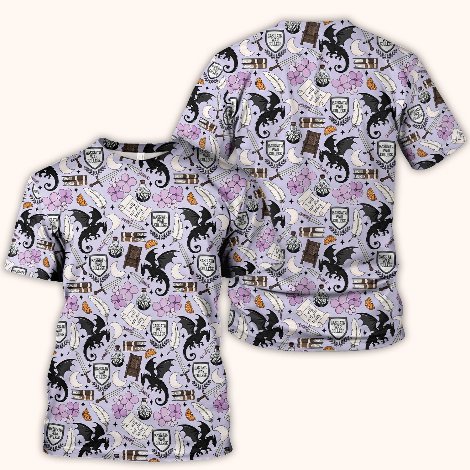 Spooky Gothic Fantasy Dragon Pattern Scrub Top, Comfortable Scrubs for Nurses