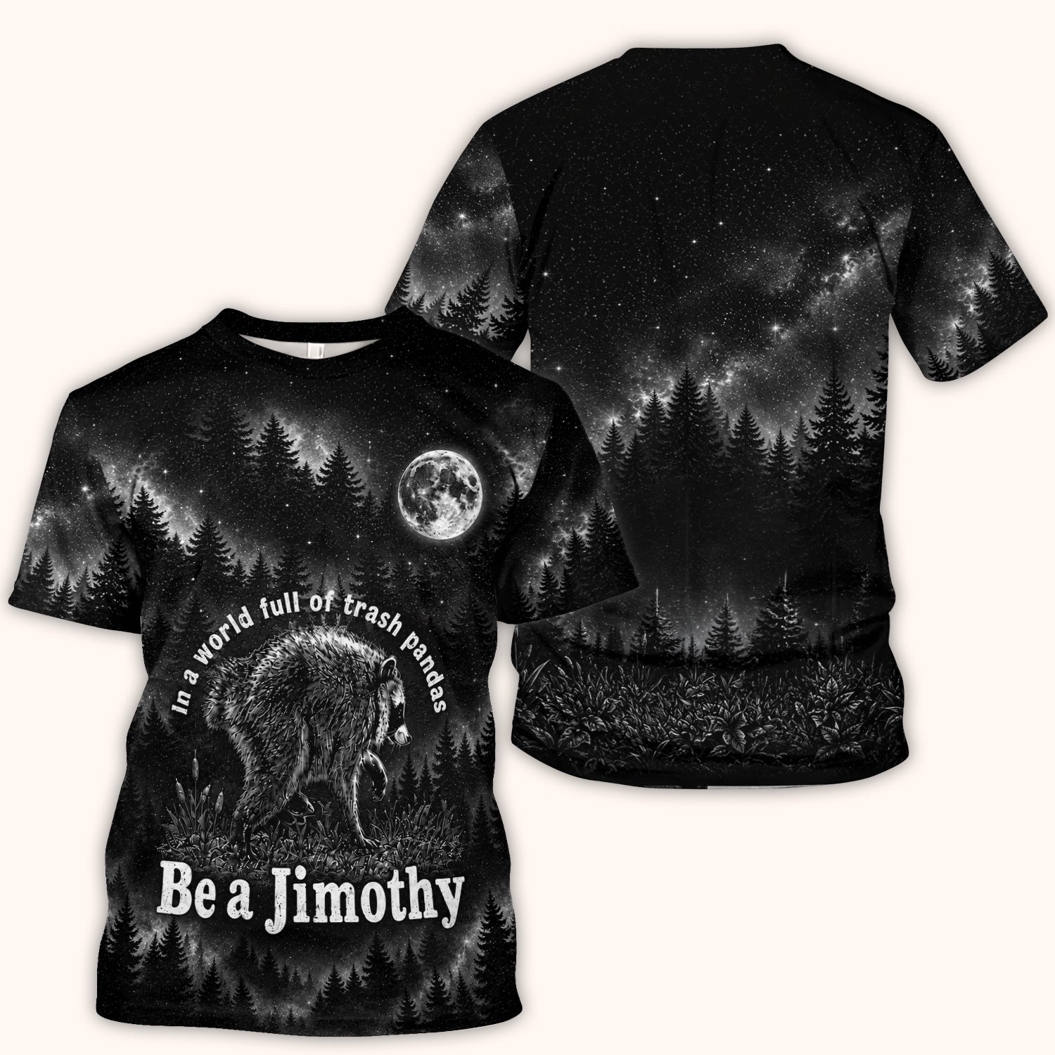 Funny Be A Jimothy Raccoon Print Scrub Top, Comfortable Scrubs for Nurses