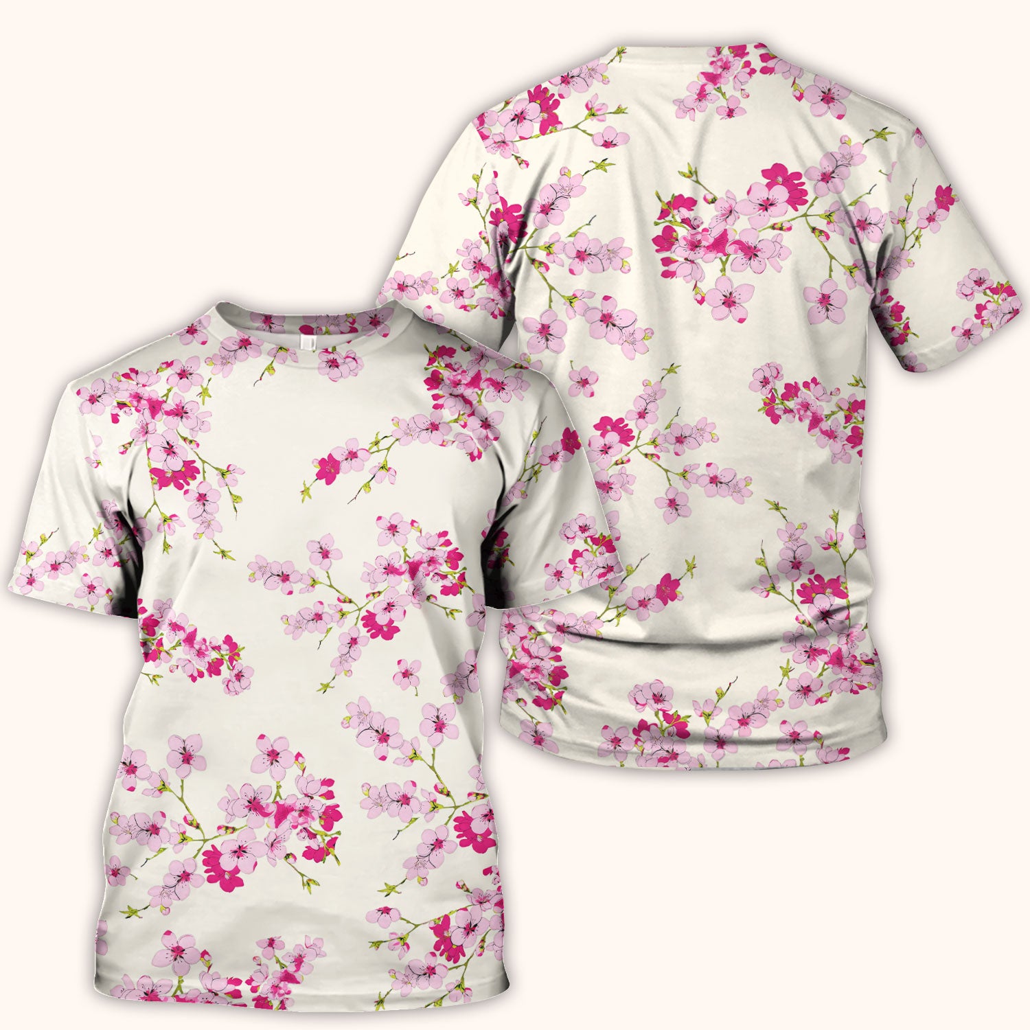 Elegant Cherry Blossom Floral Pattern Srubs, Comfortable Scrubs for Nurses